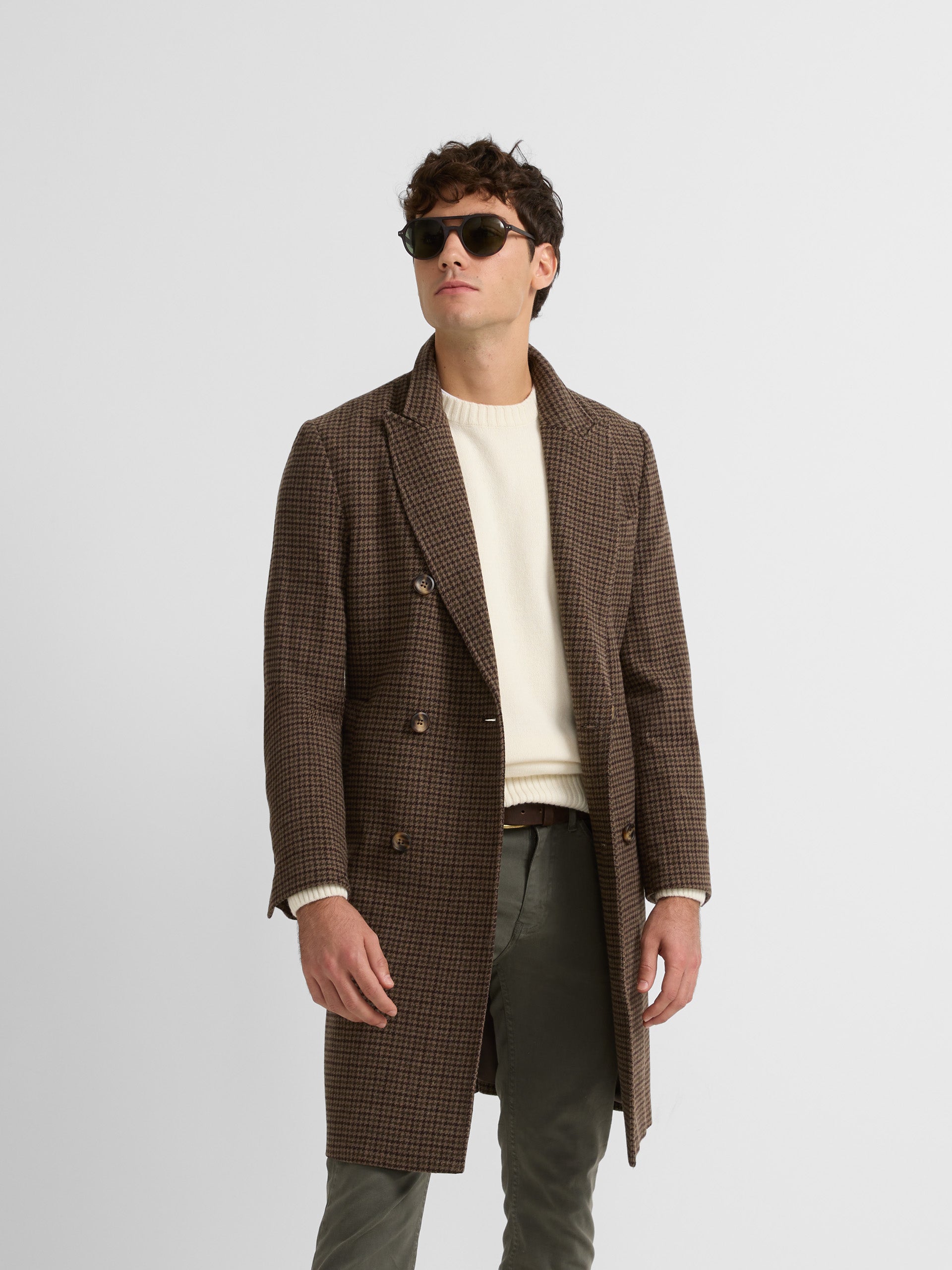 Dark beige harrys double-breasted coat