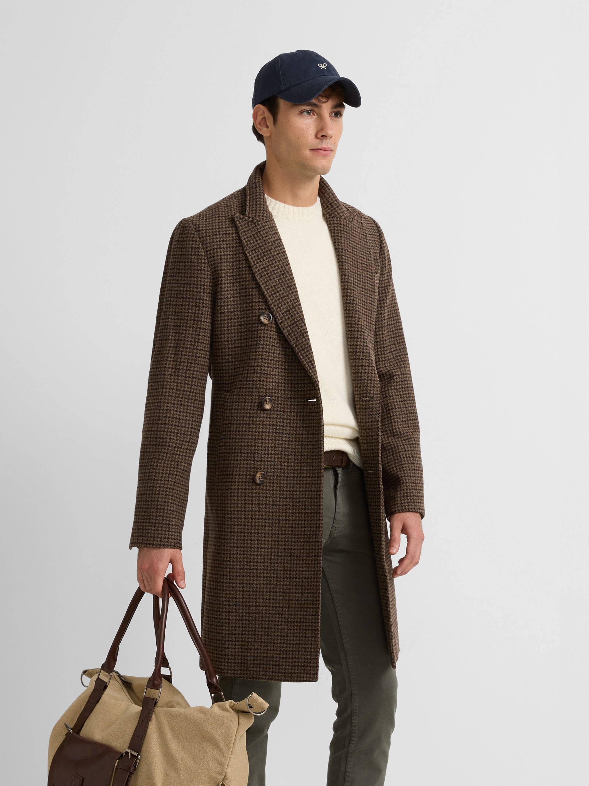 Dark beige harrys double-breasted coat