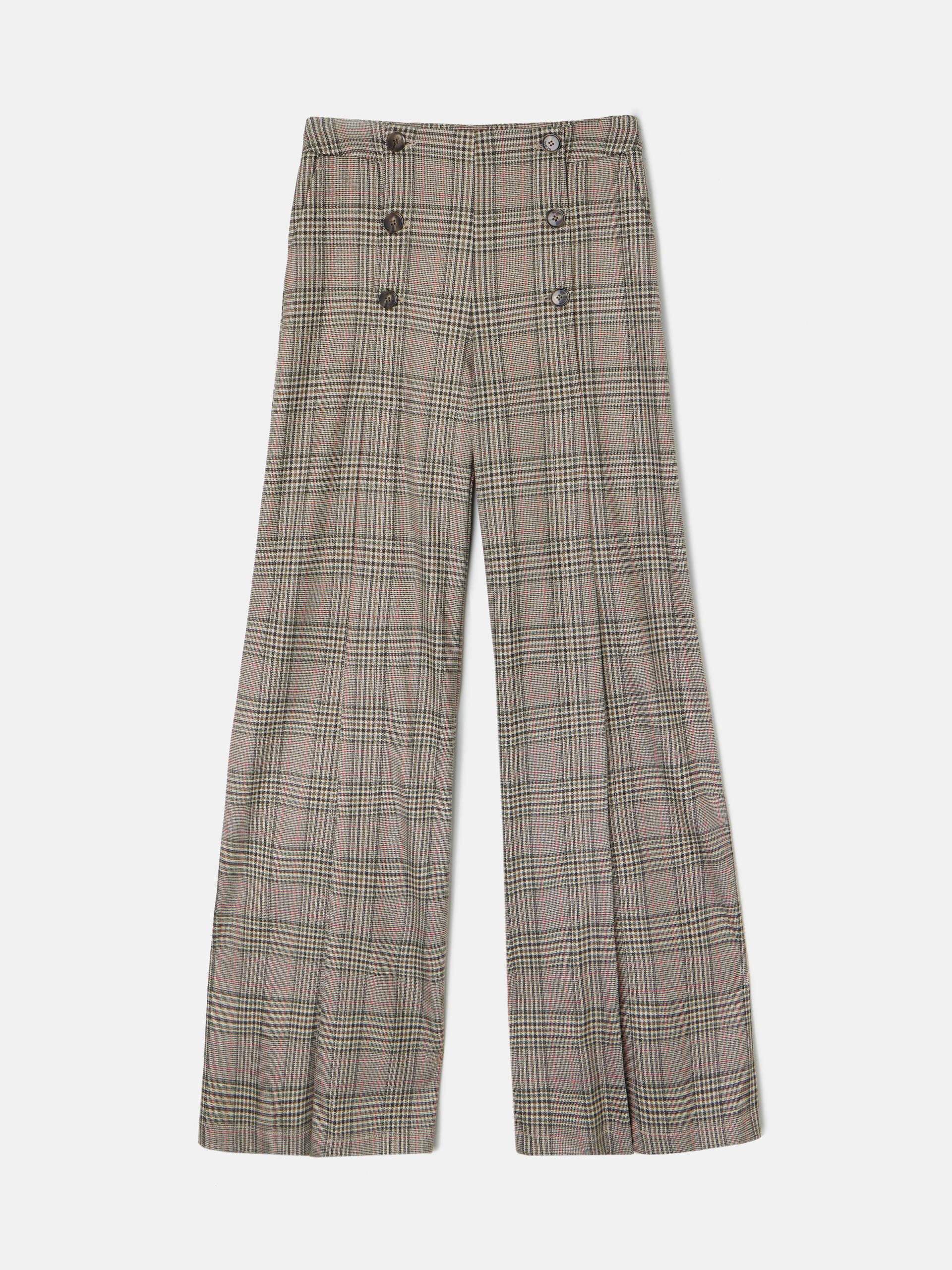 Black checked palazzo pants