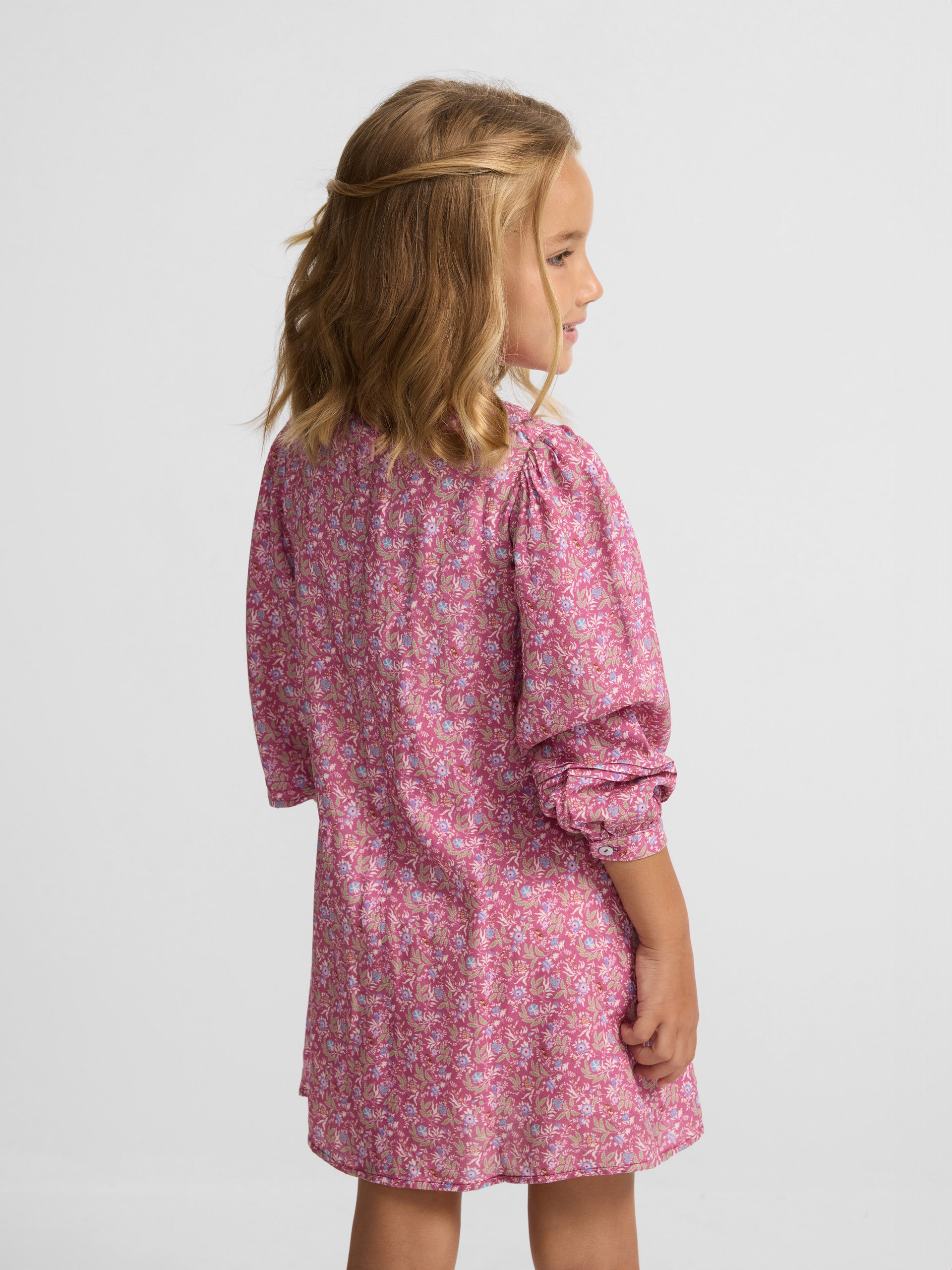 Robe mini fille imprimé framboise