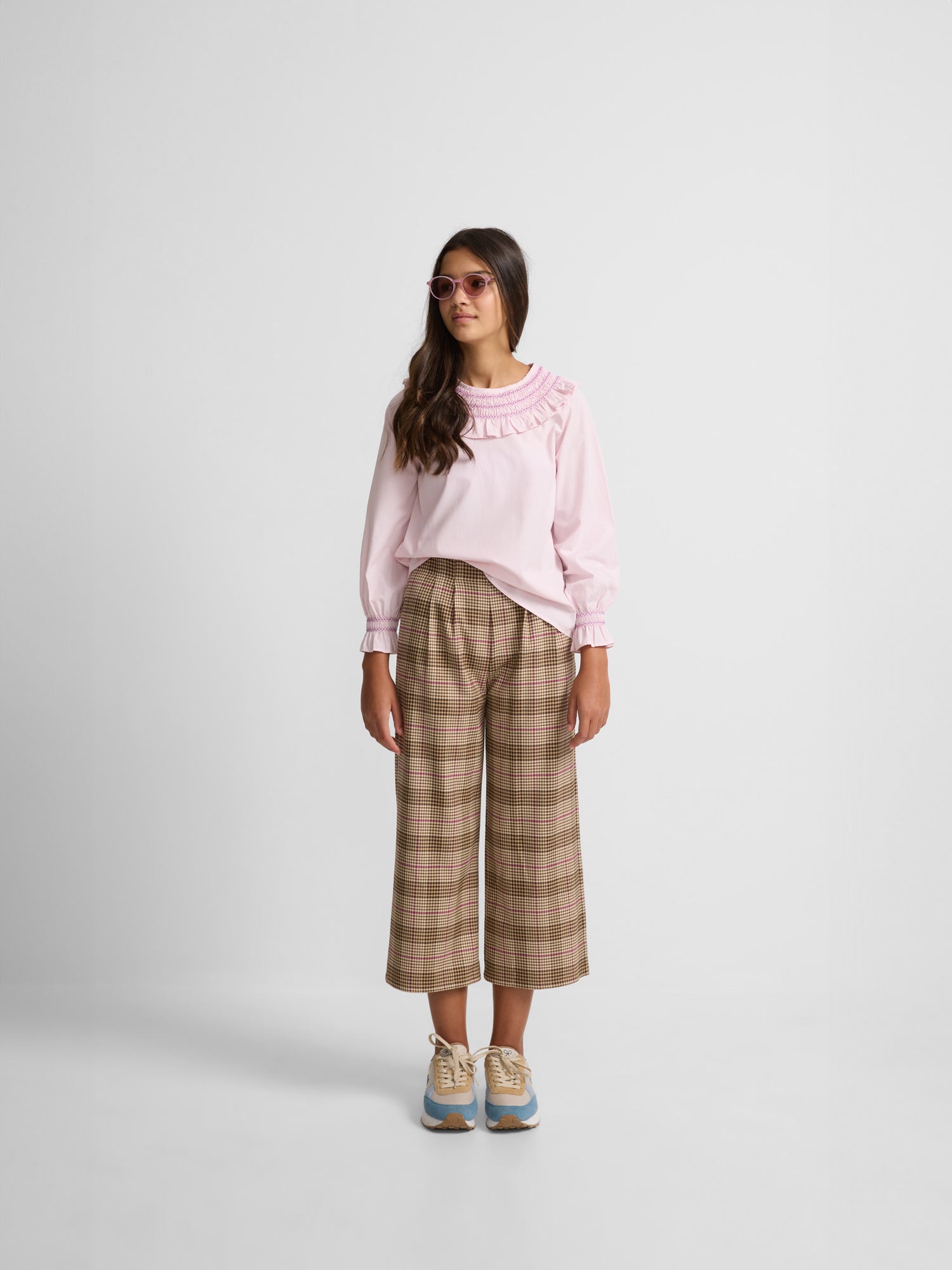 Camel plaid girl dress pants