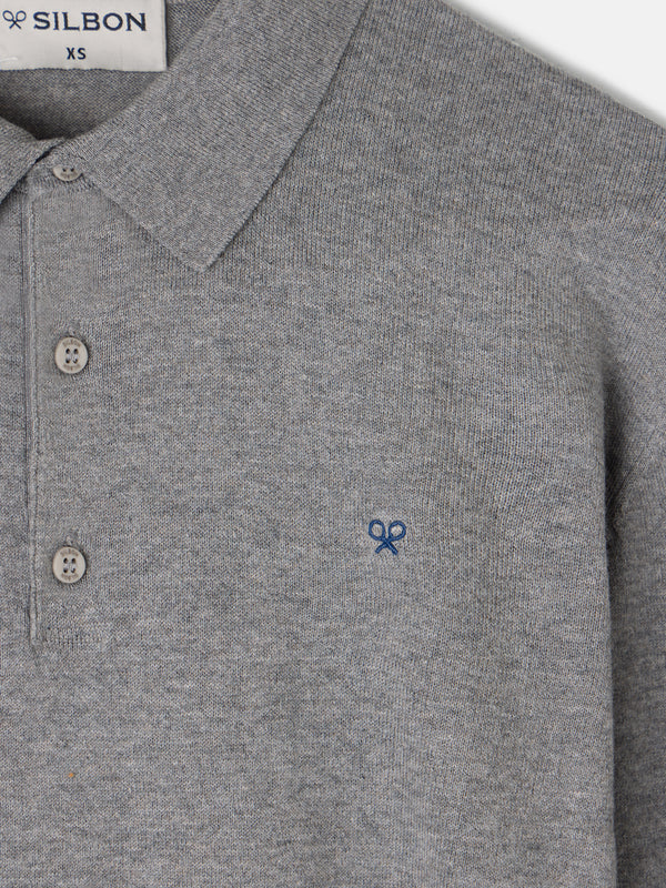 Grey polo jersey