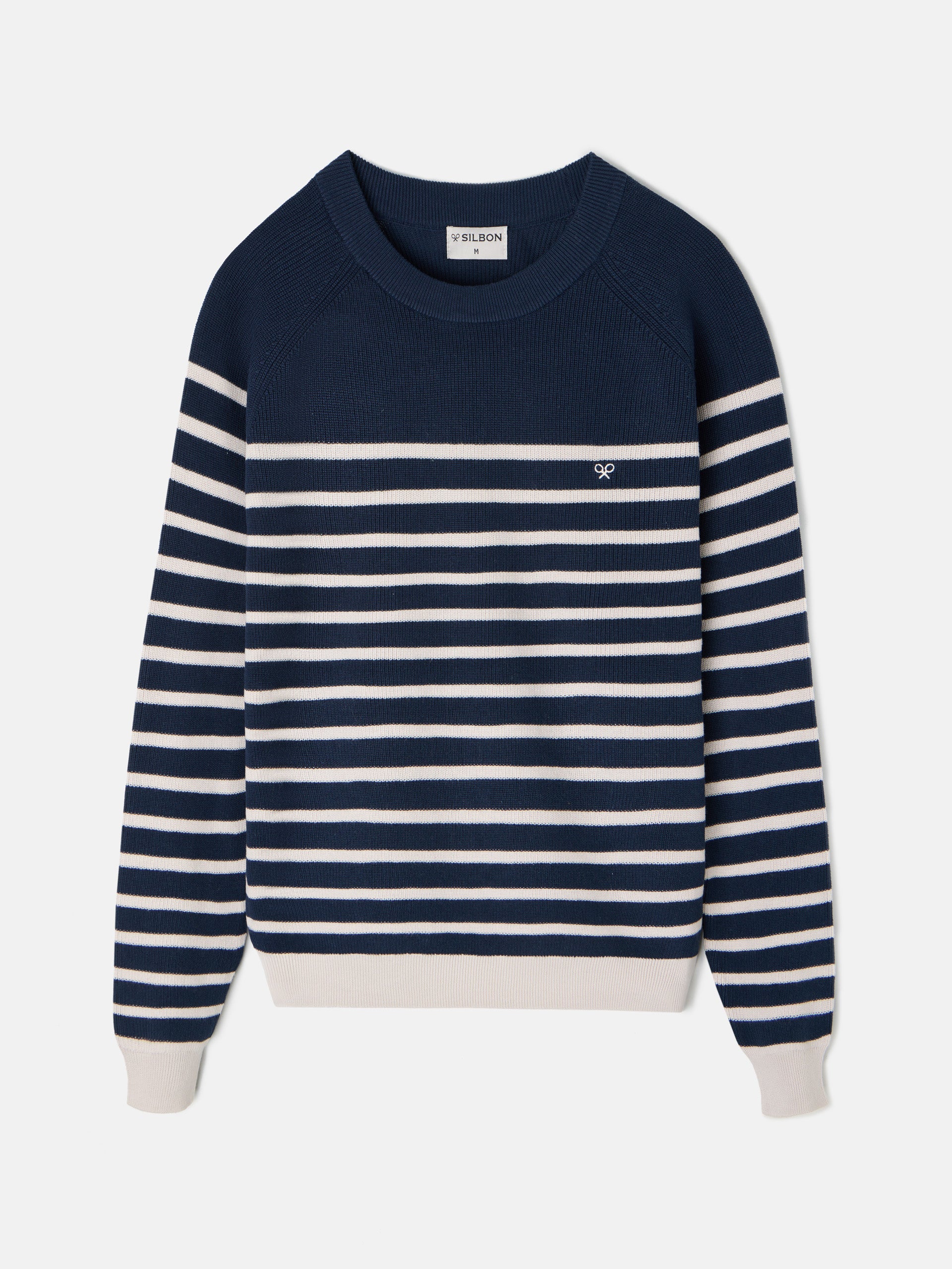 Navy blue nautical striped jersey