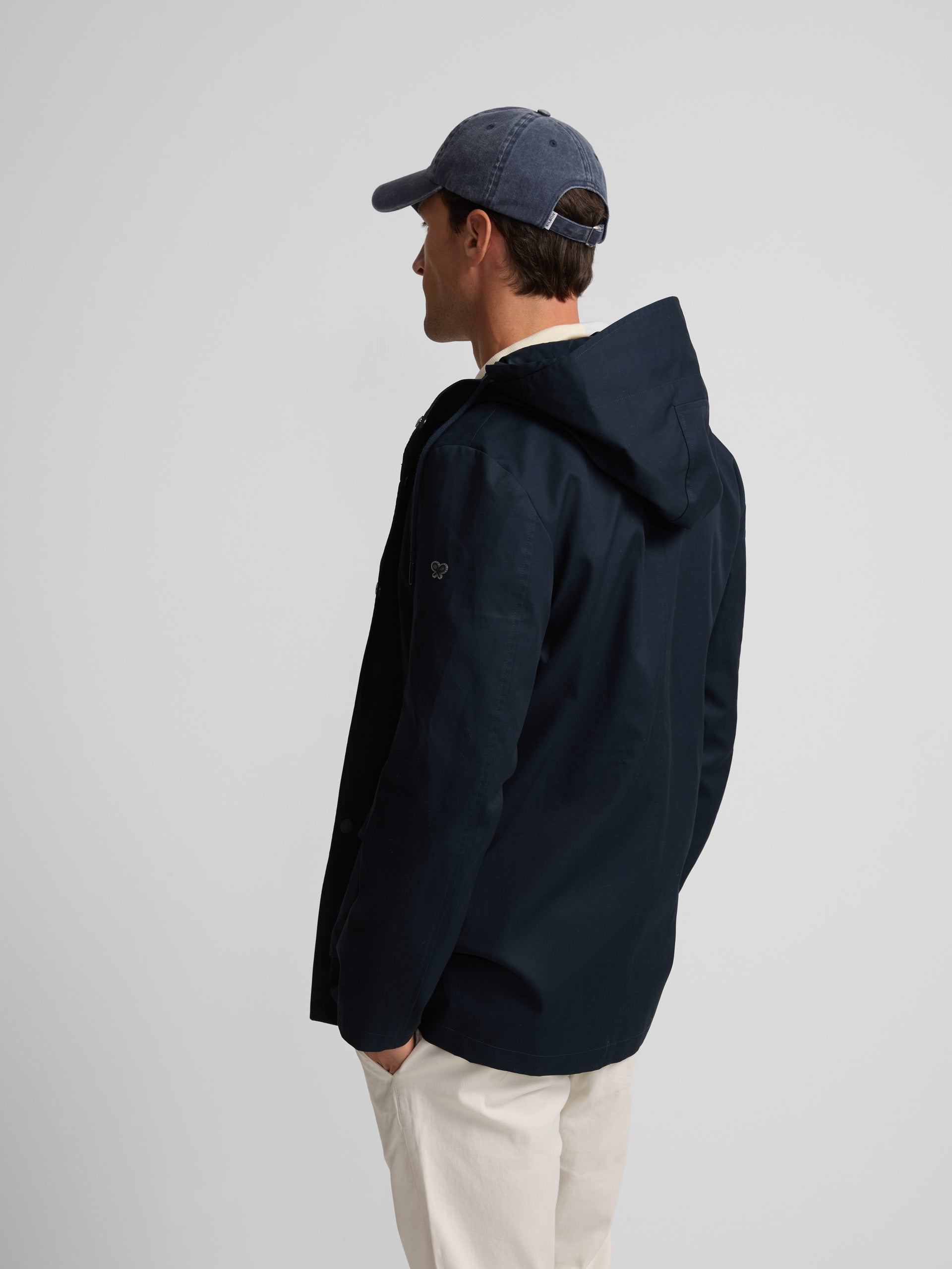 Parka clasica bolsillos azul marino