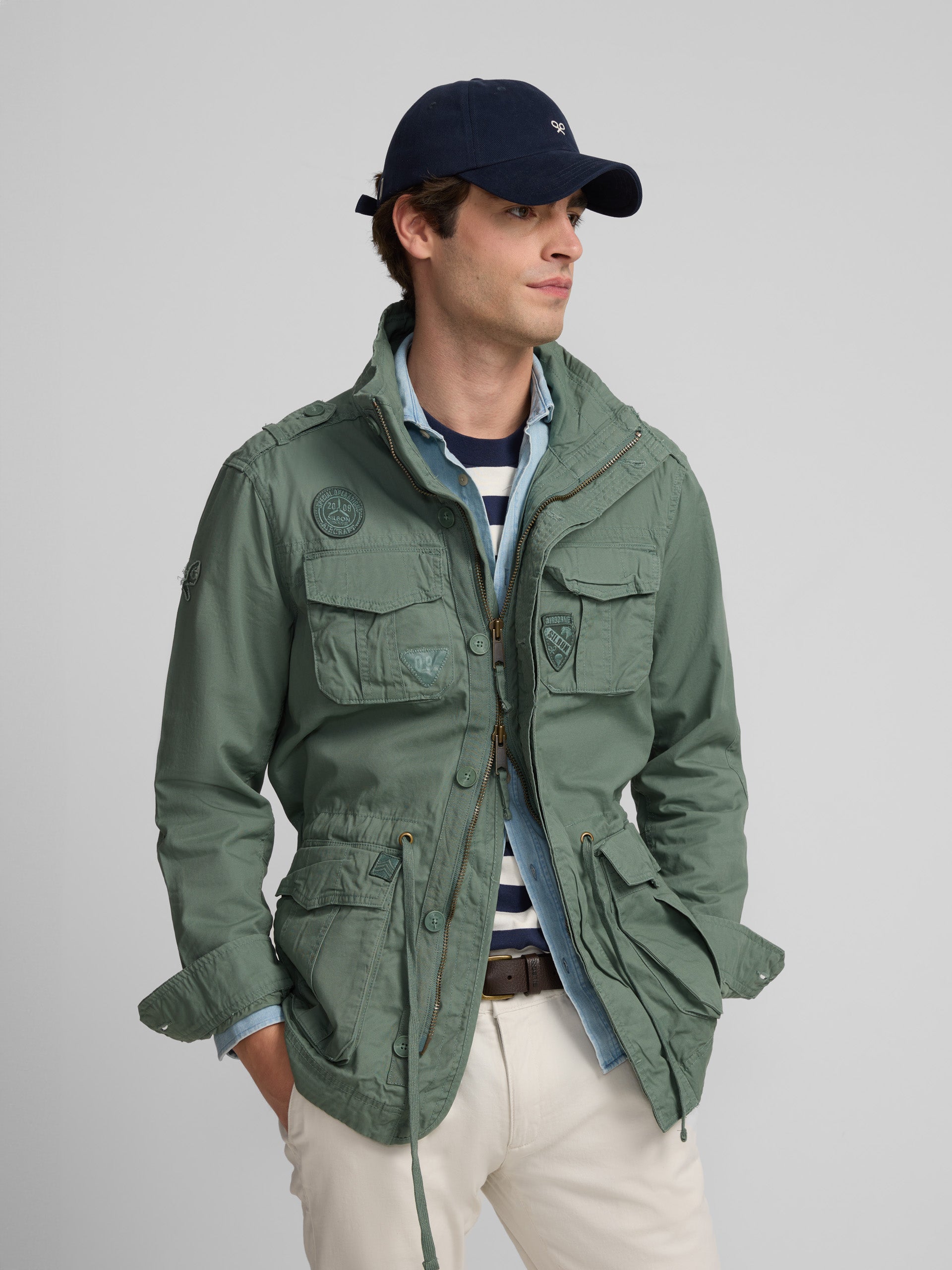 Parka military garment dye verde