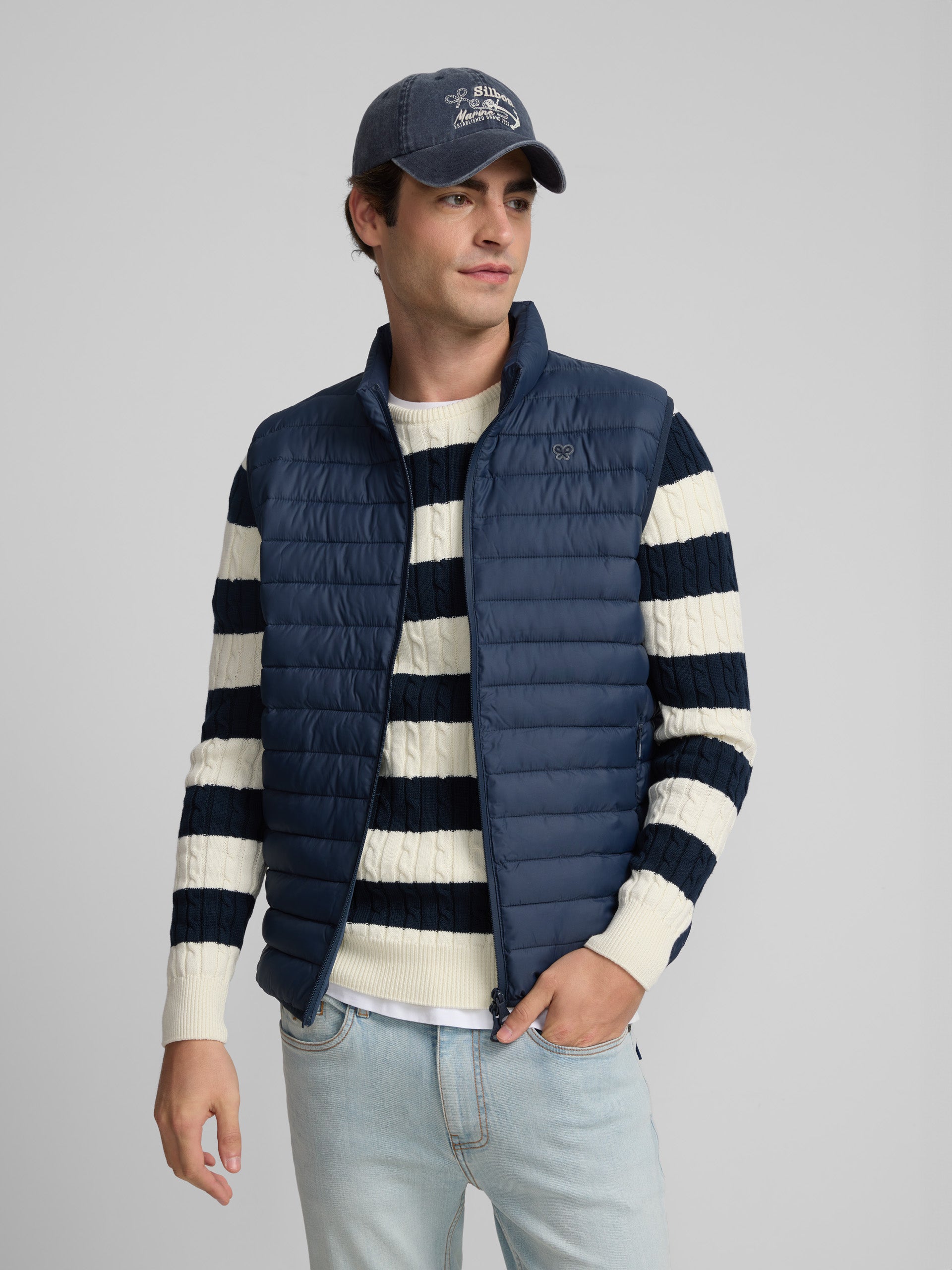 Navy blue padded vest