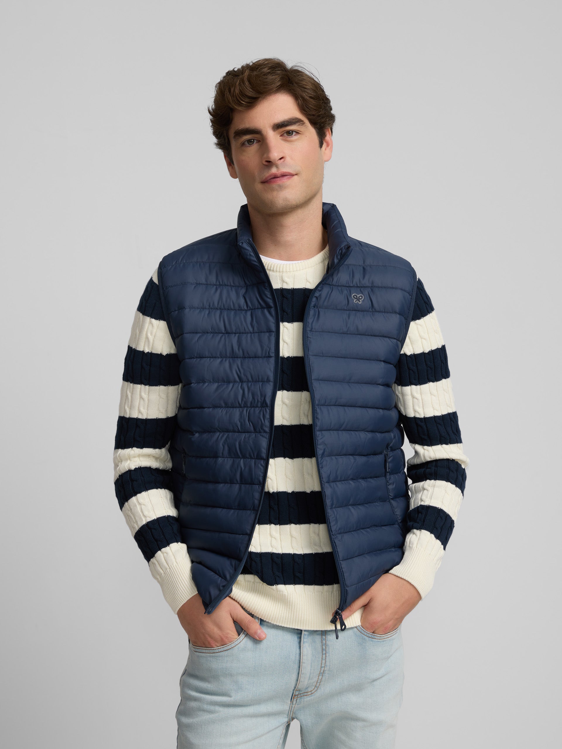 Navy blue padded vest