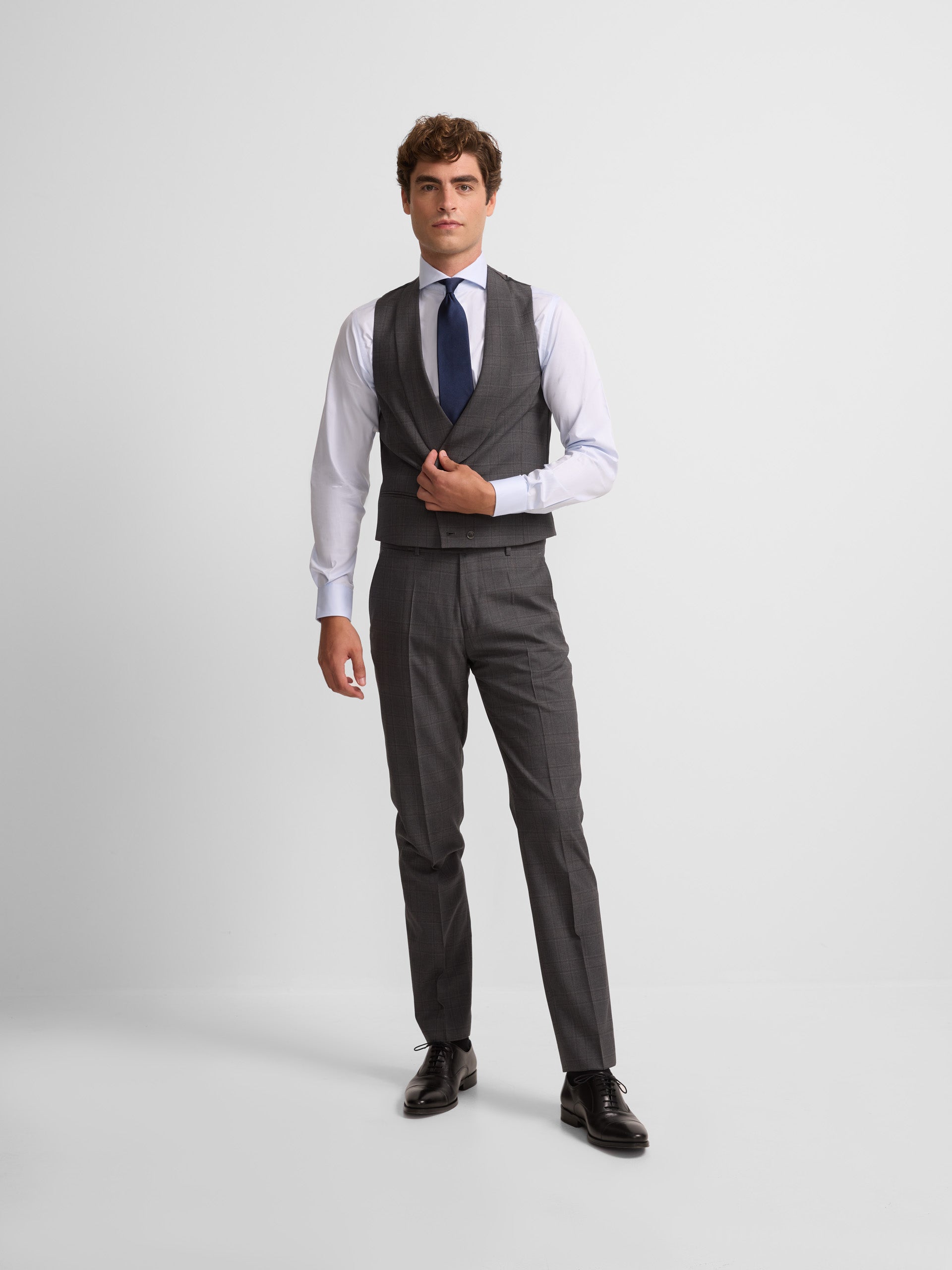 Gray prince of wales suit pants