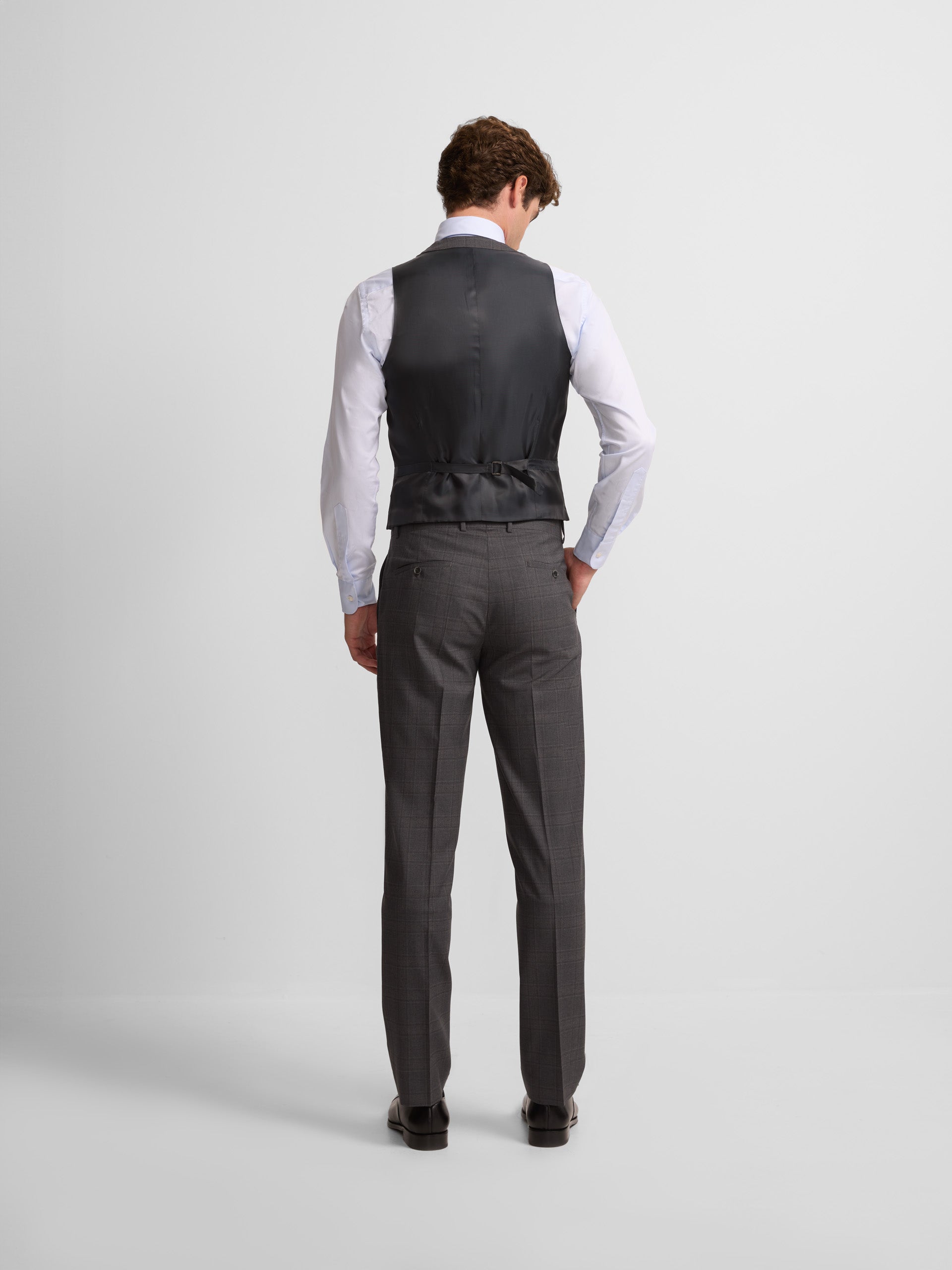 Gray prince of wales suit pants