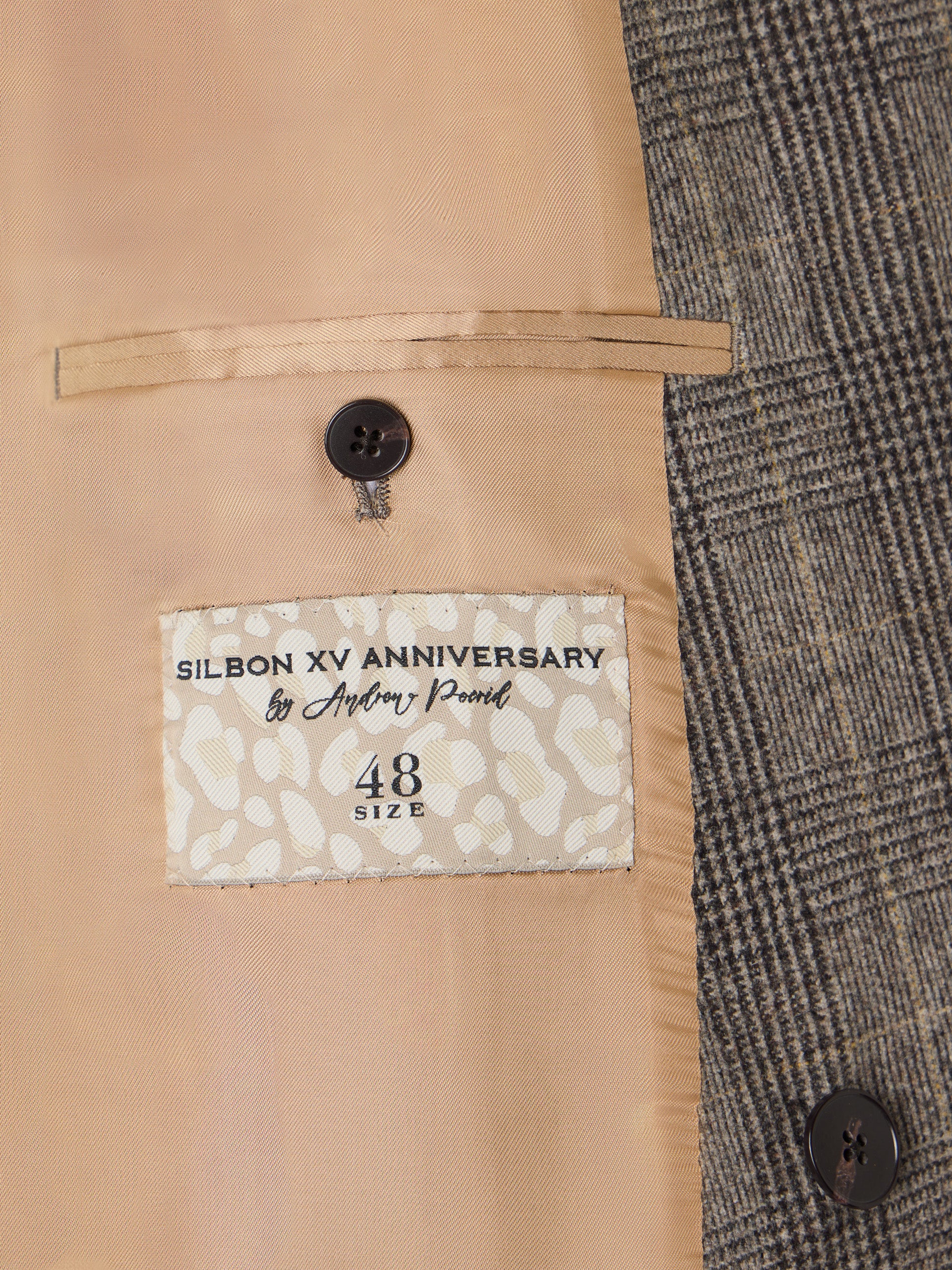 15th anniversary beige double-breasted jacket