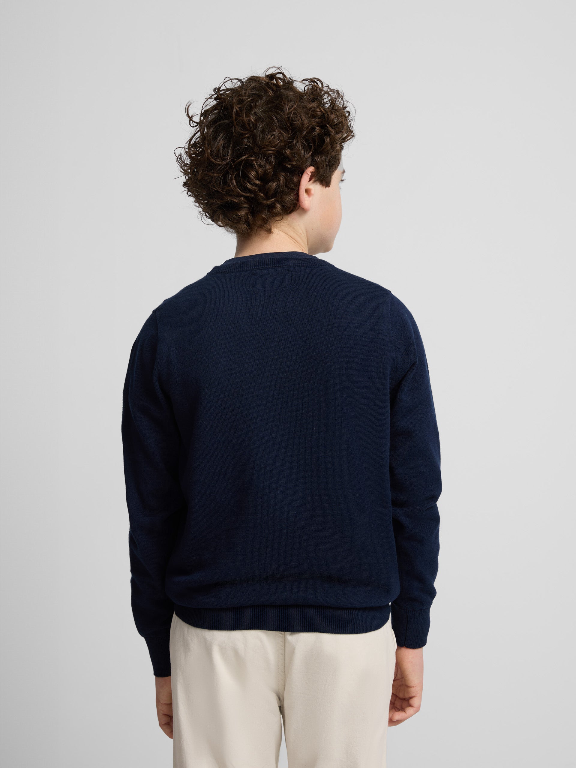 Pull enfant col rond bleu marine