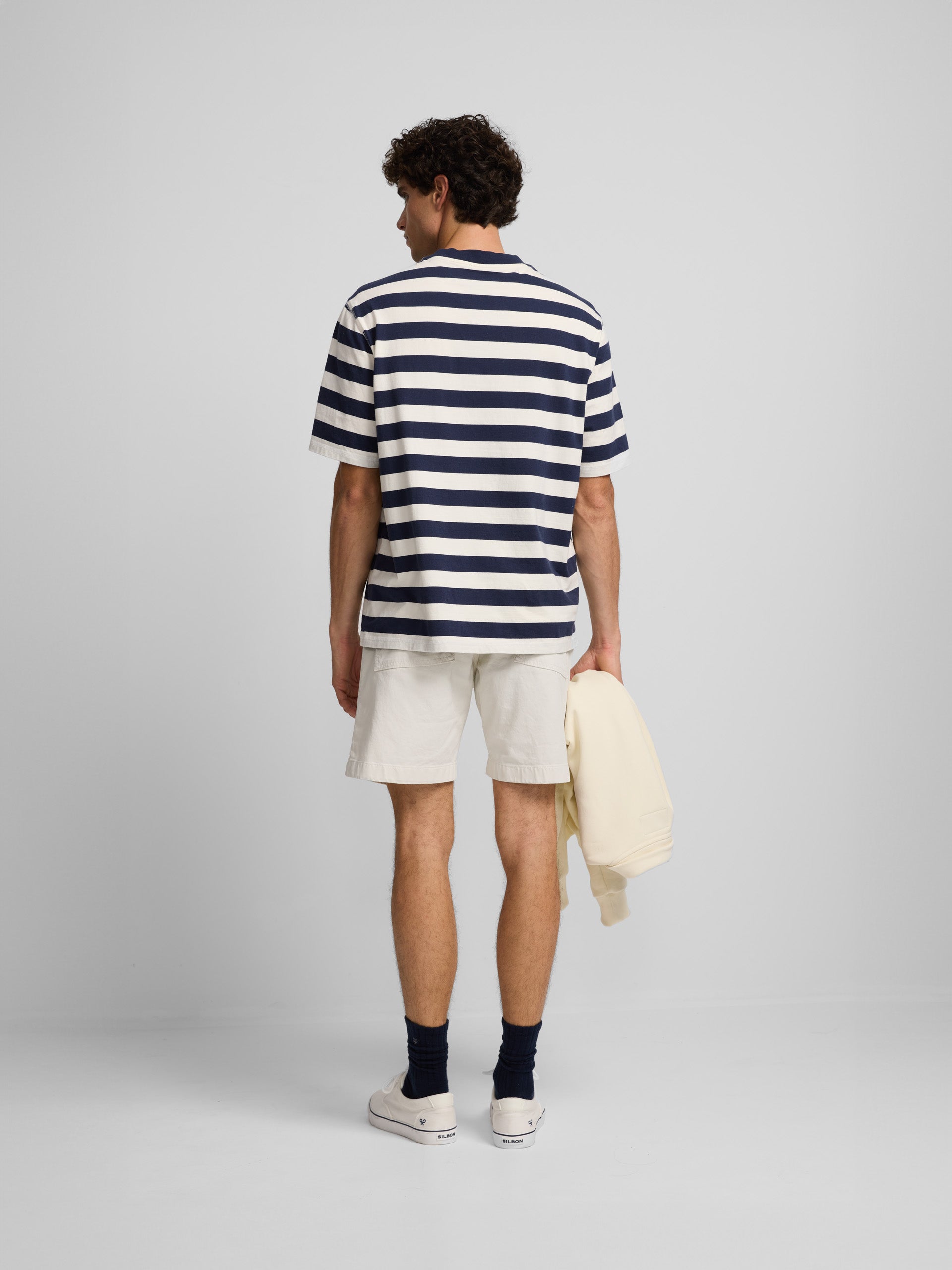 Navy blue nautical stripe t-shirt