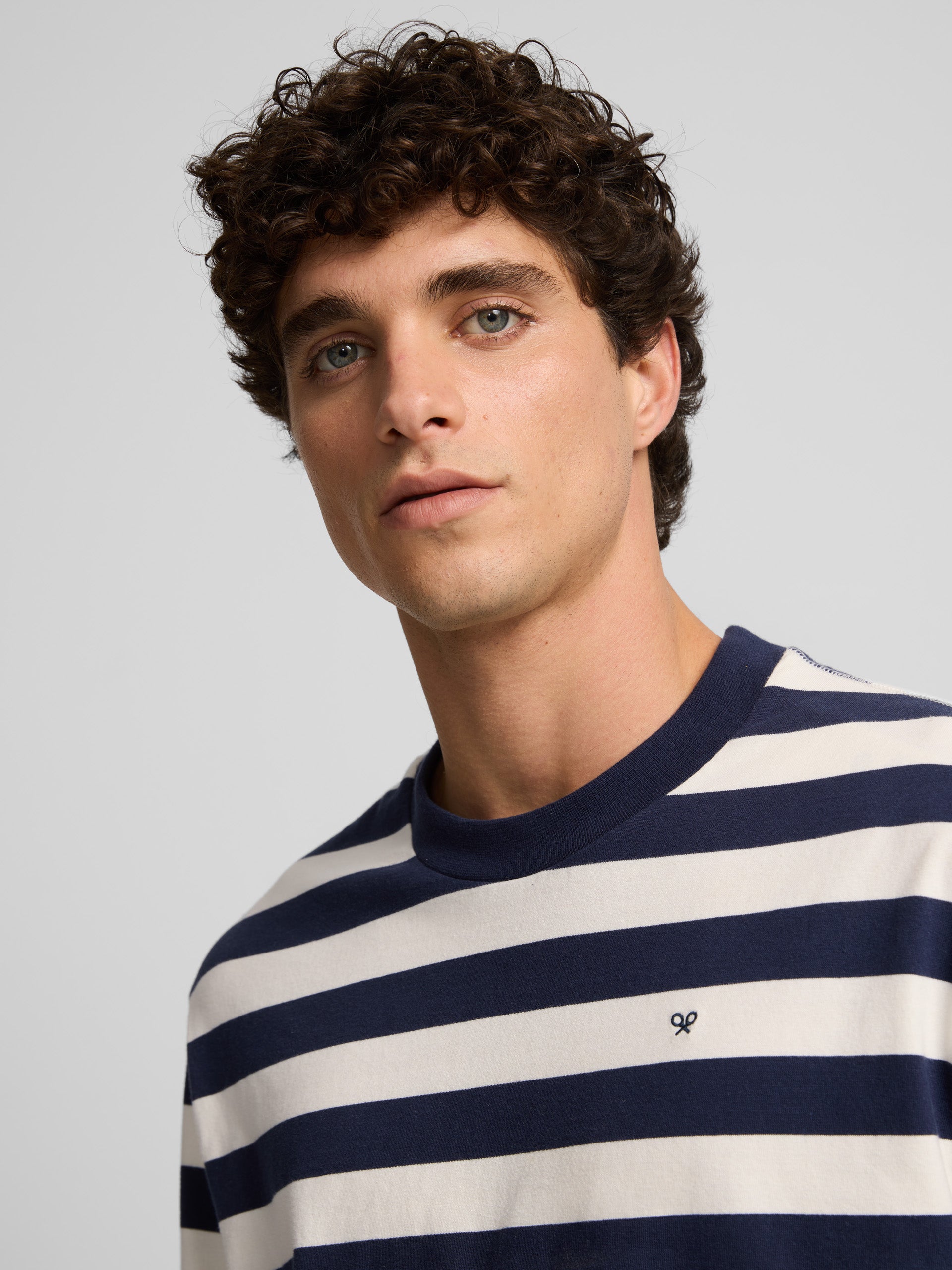 Navy blue nautical stripe t-shirt