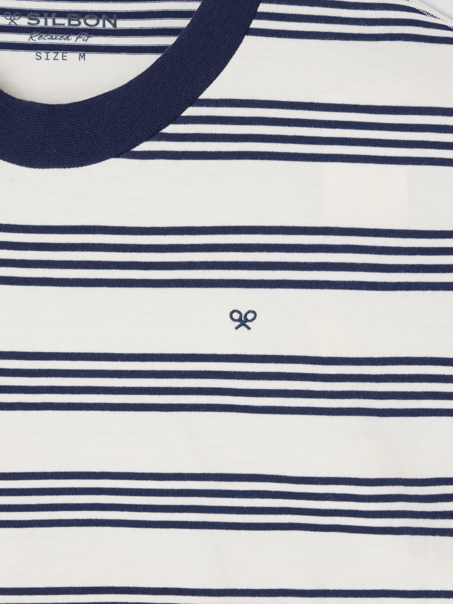 Navy blue fine stripe nautical t-shirt