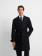 Unique diplomatic double-breasted coat in navy blue