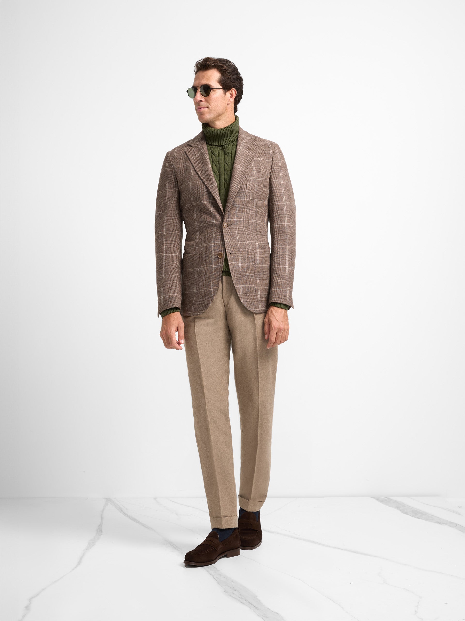 Unique prince of wales beige blazer