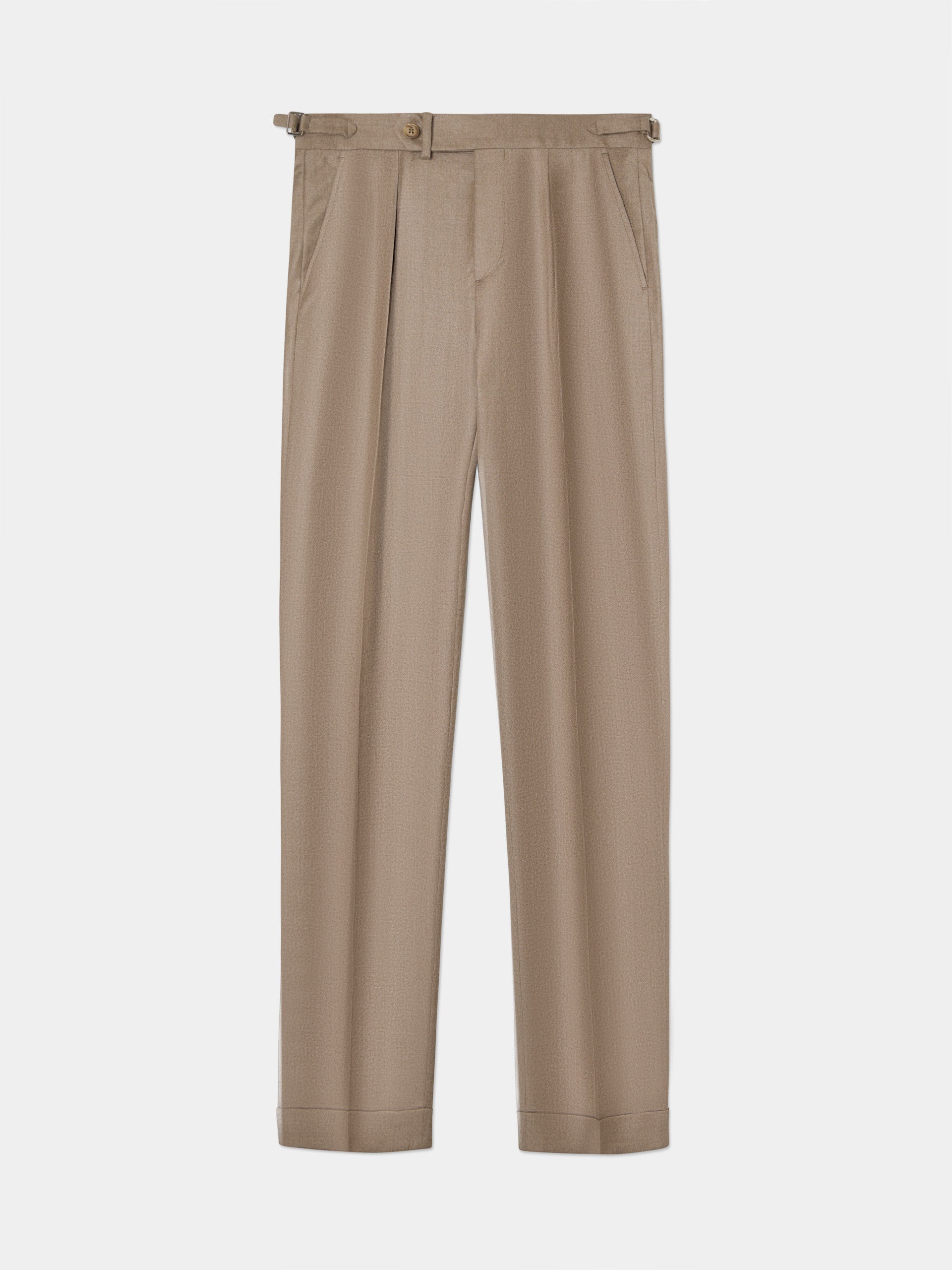 Unique beige pleat dress pants