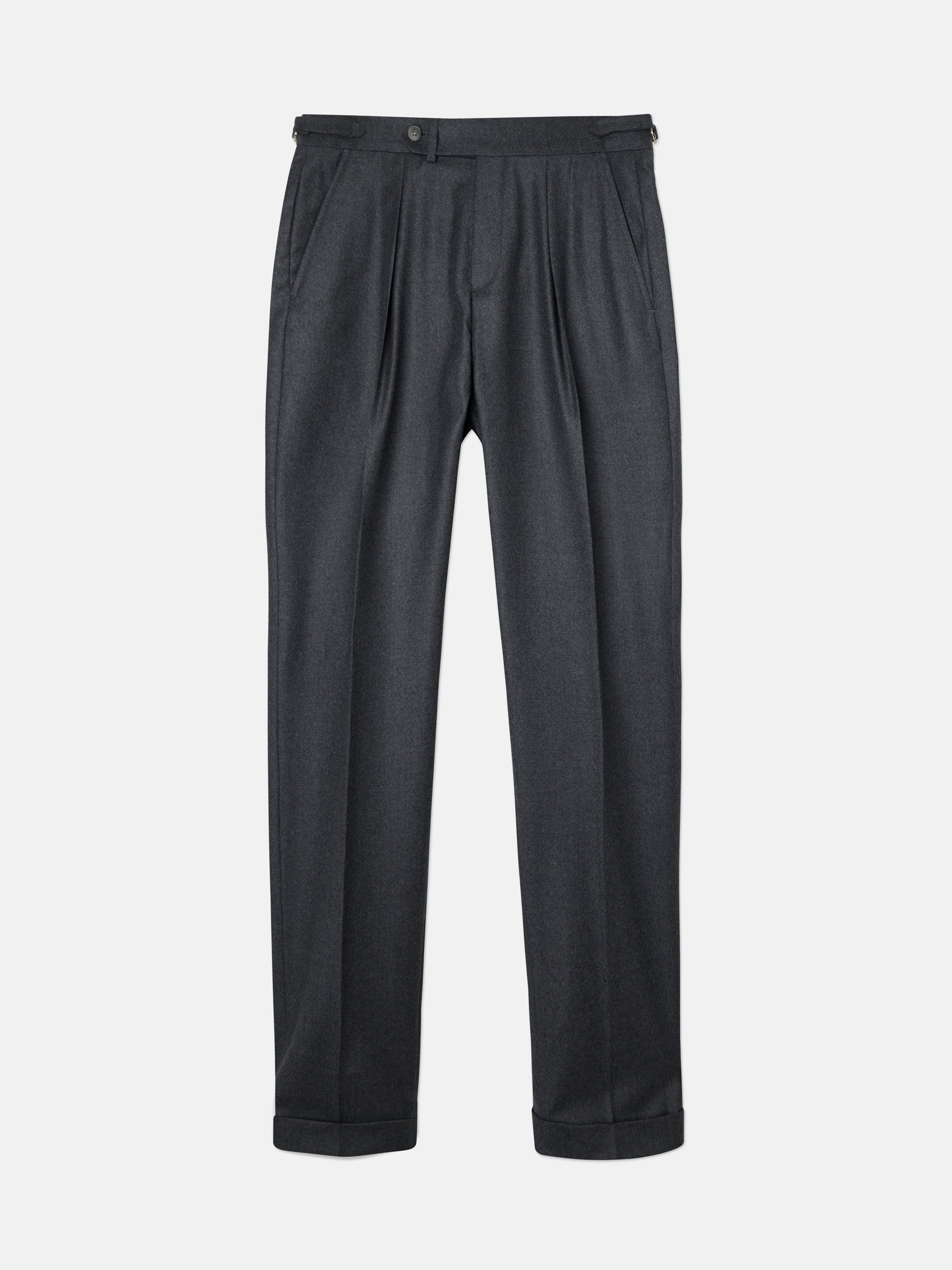 Pantalon de costume plissé gris moyen unique