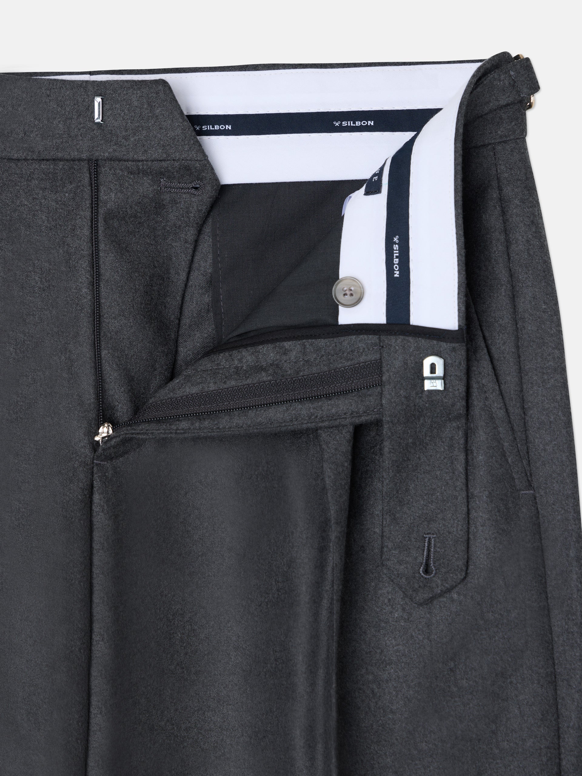 Unique medium grey pleated dress pants