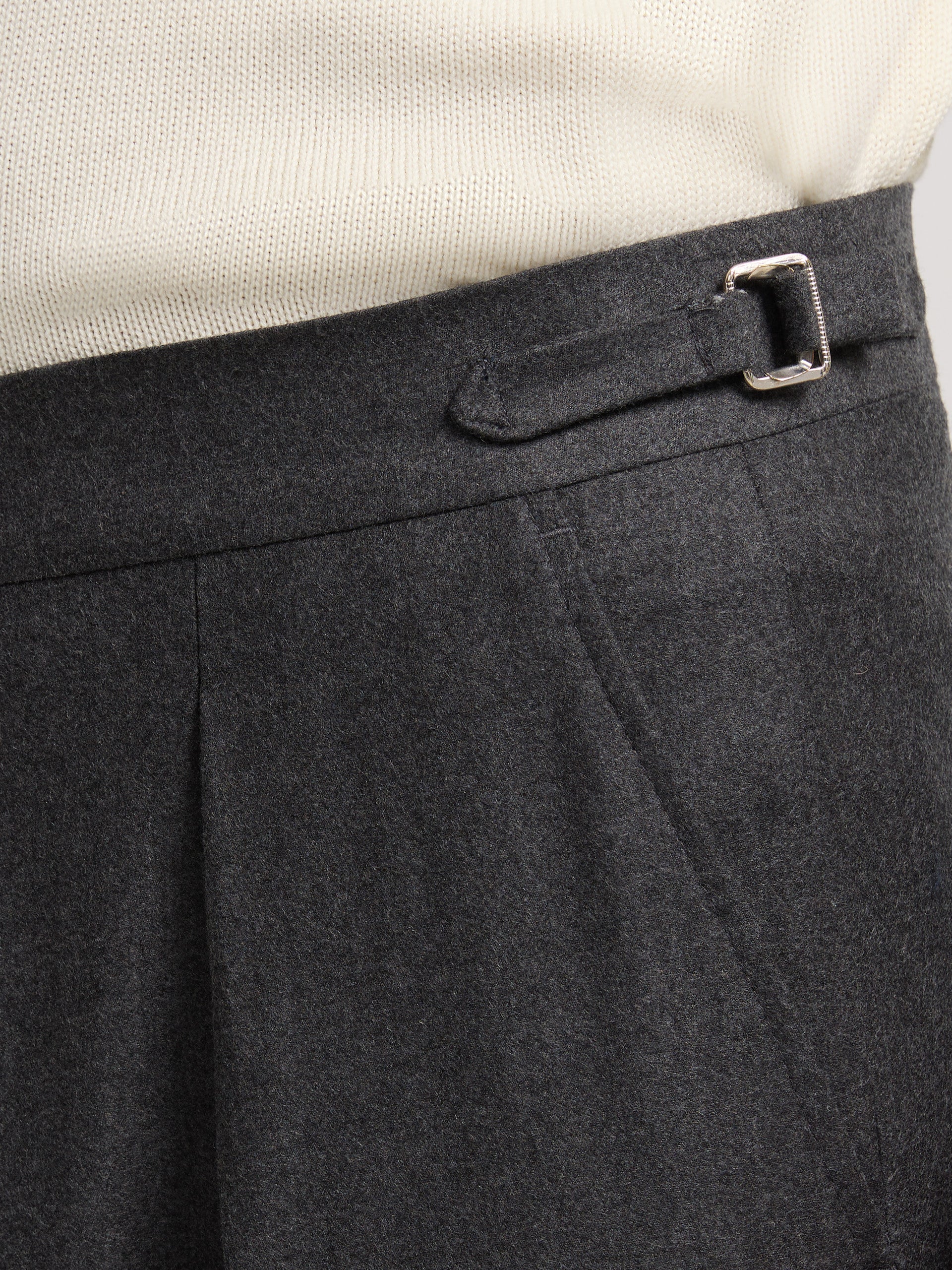 Unique medium grey pleated dress pants