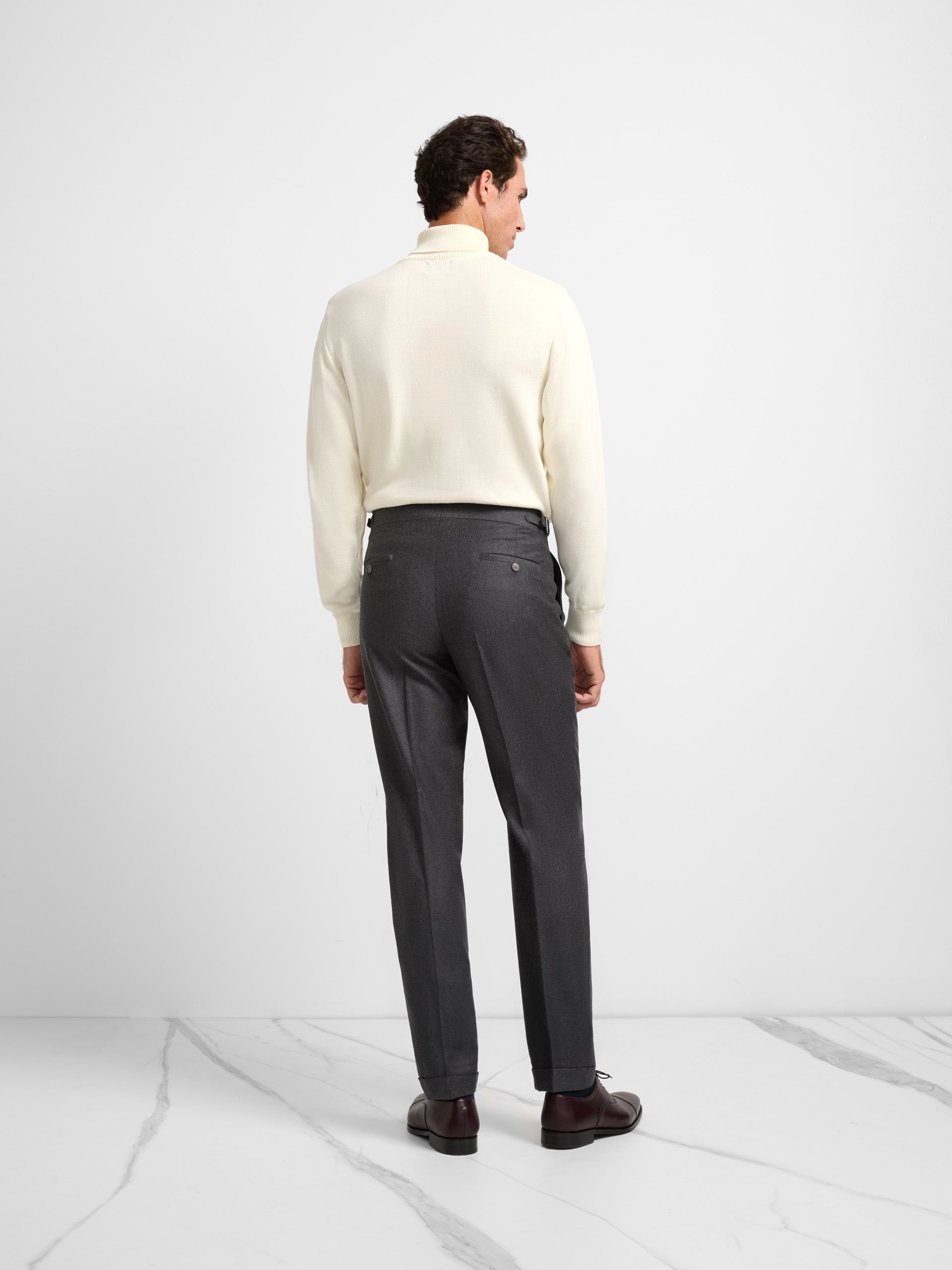 Unique medium grey pleated dress pants