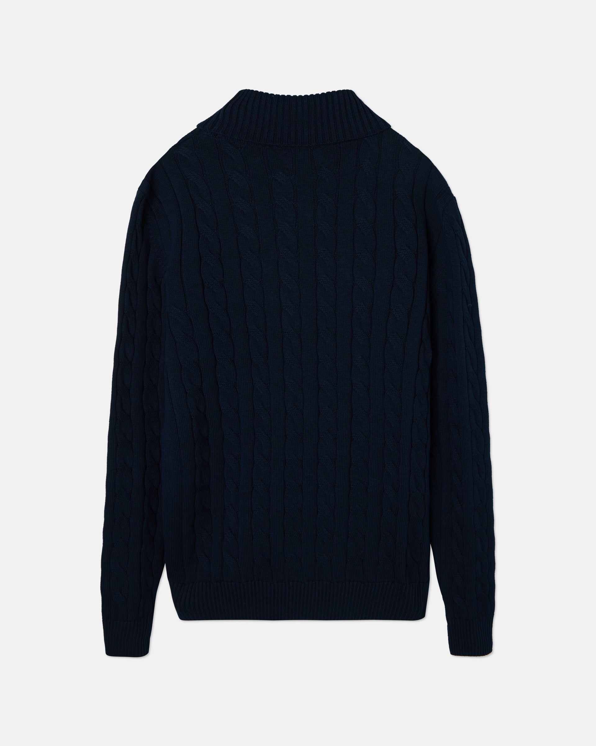 Unique navy blue turtleneck braided jersey