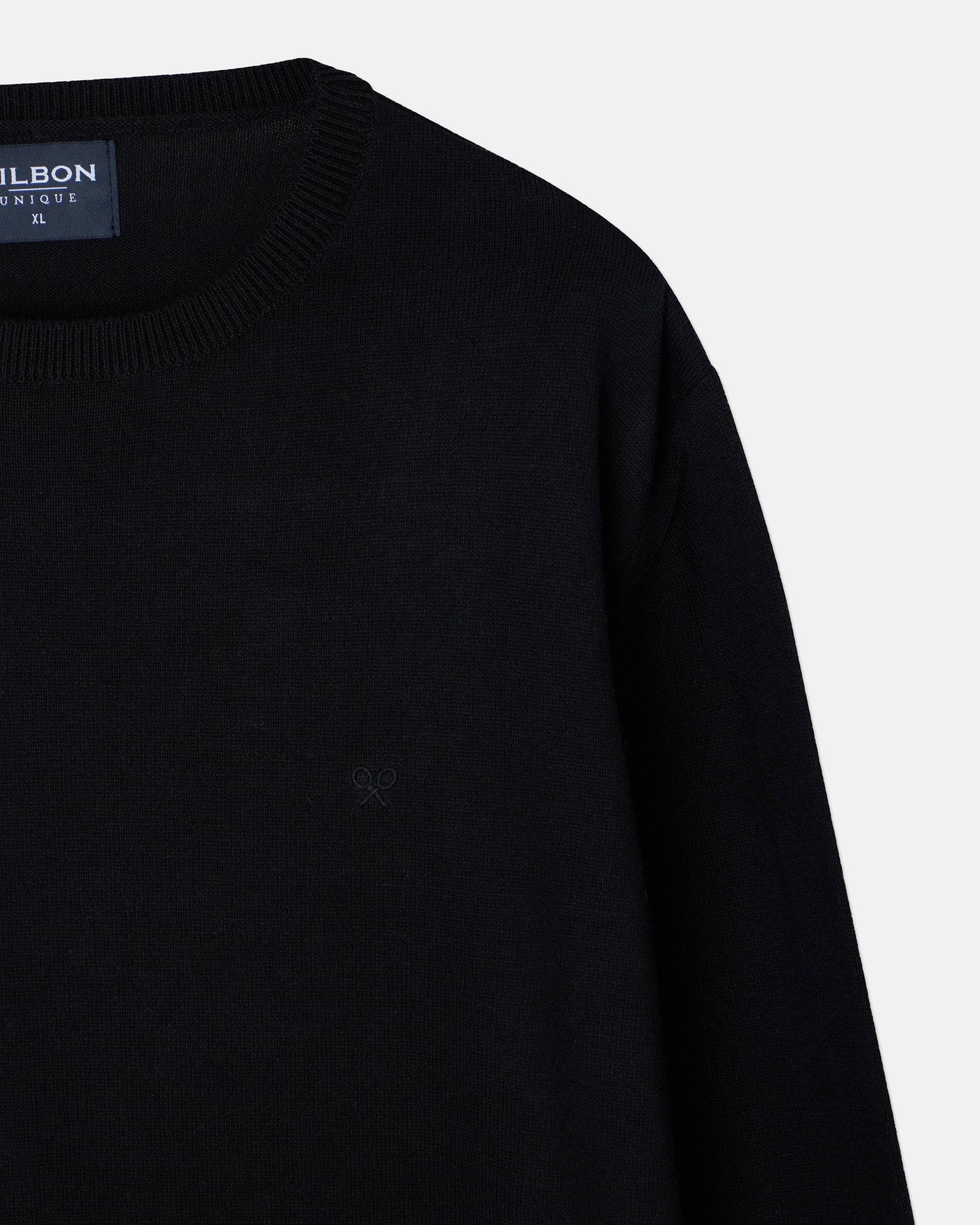 Unique black round neck jersey