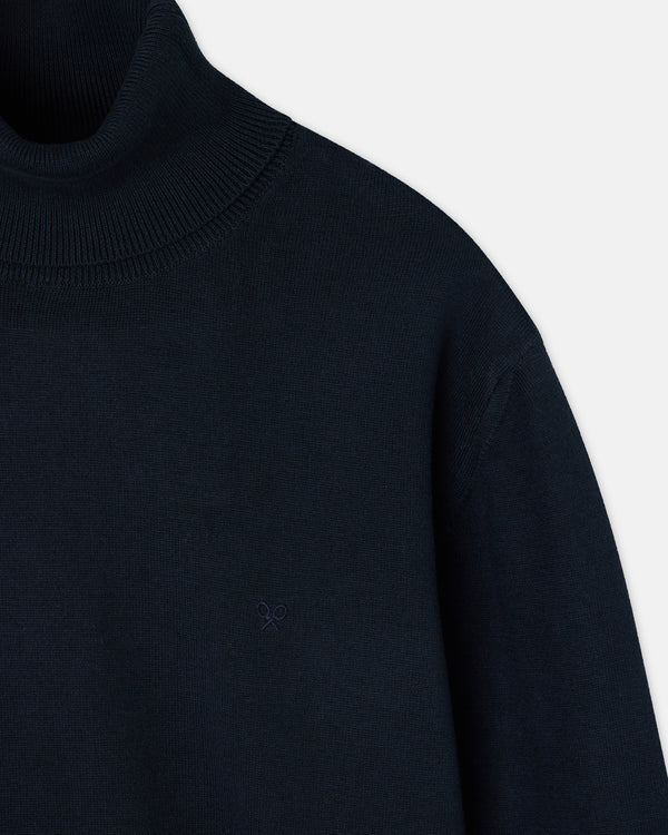 Unique navy blue turtleneck jersey