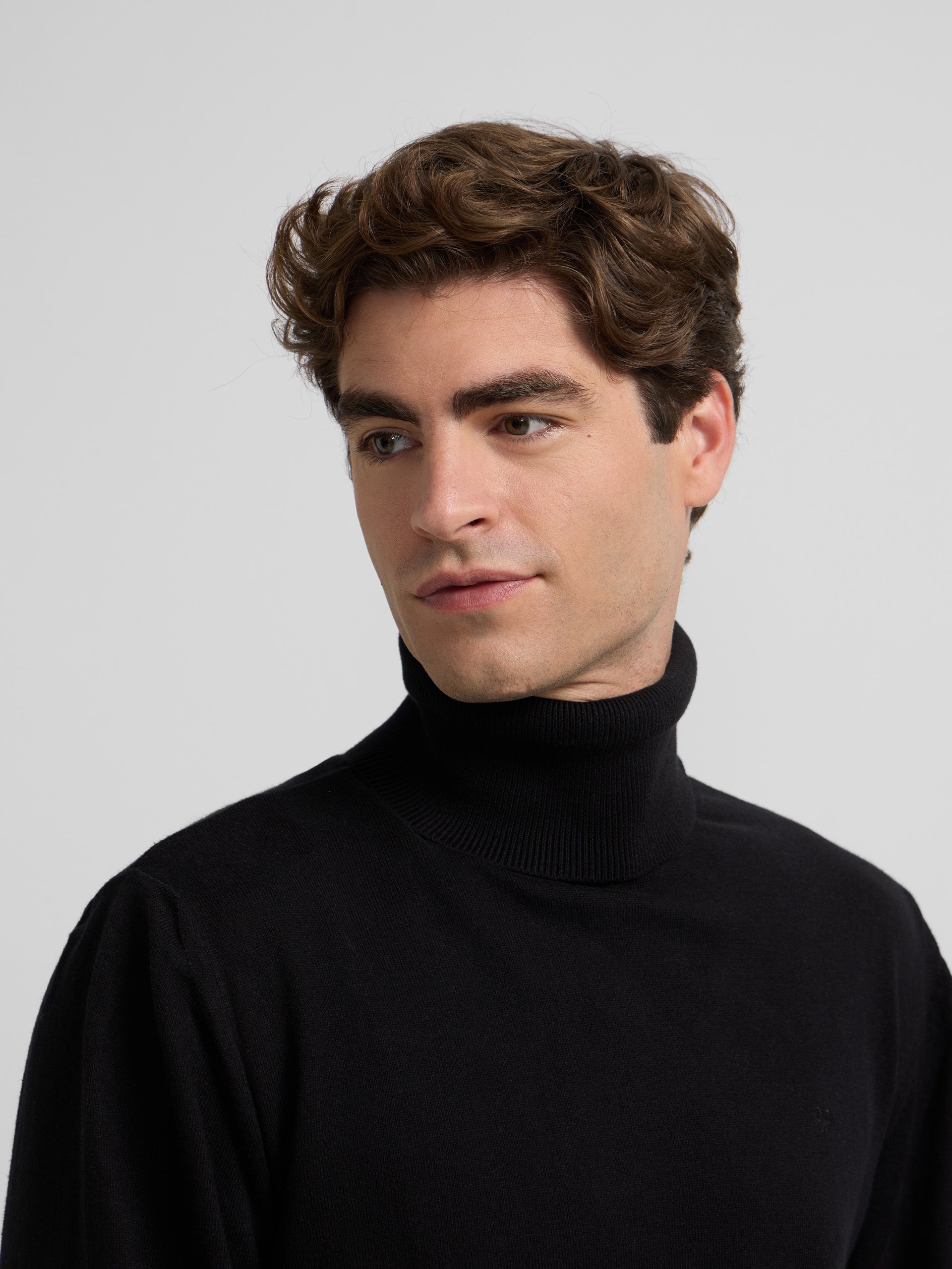 Unique navy blue turtleneck jersey