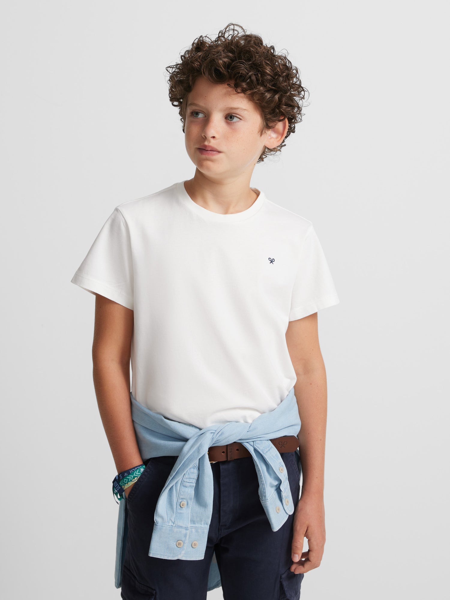 T-shirt enfant blanc mini logo