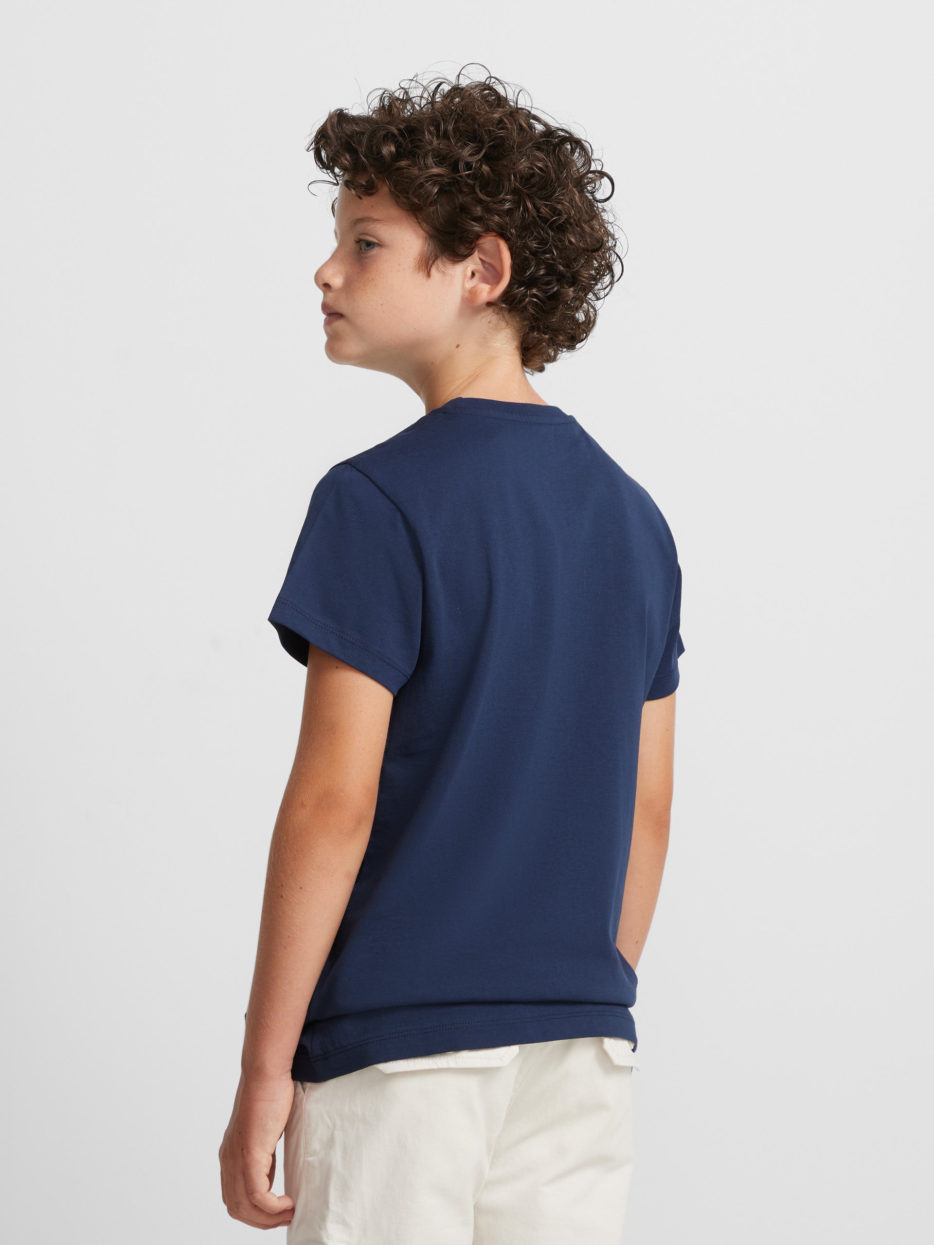 Navy blue mini logo kids t-shirt