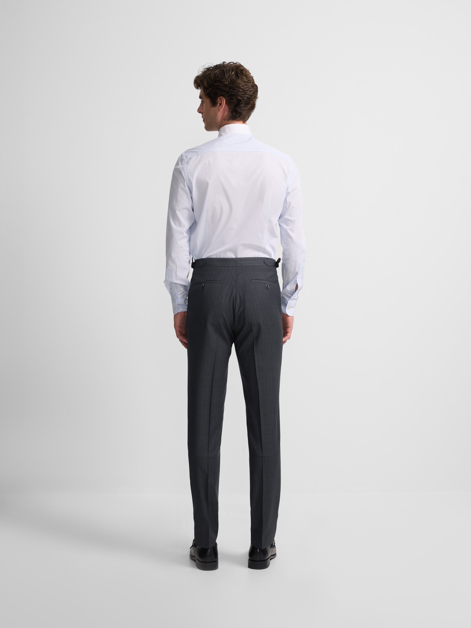 Pantalon traje cruzado diplomatico gris medio