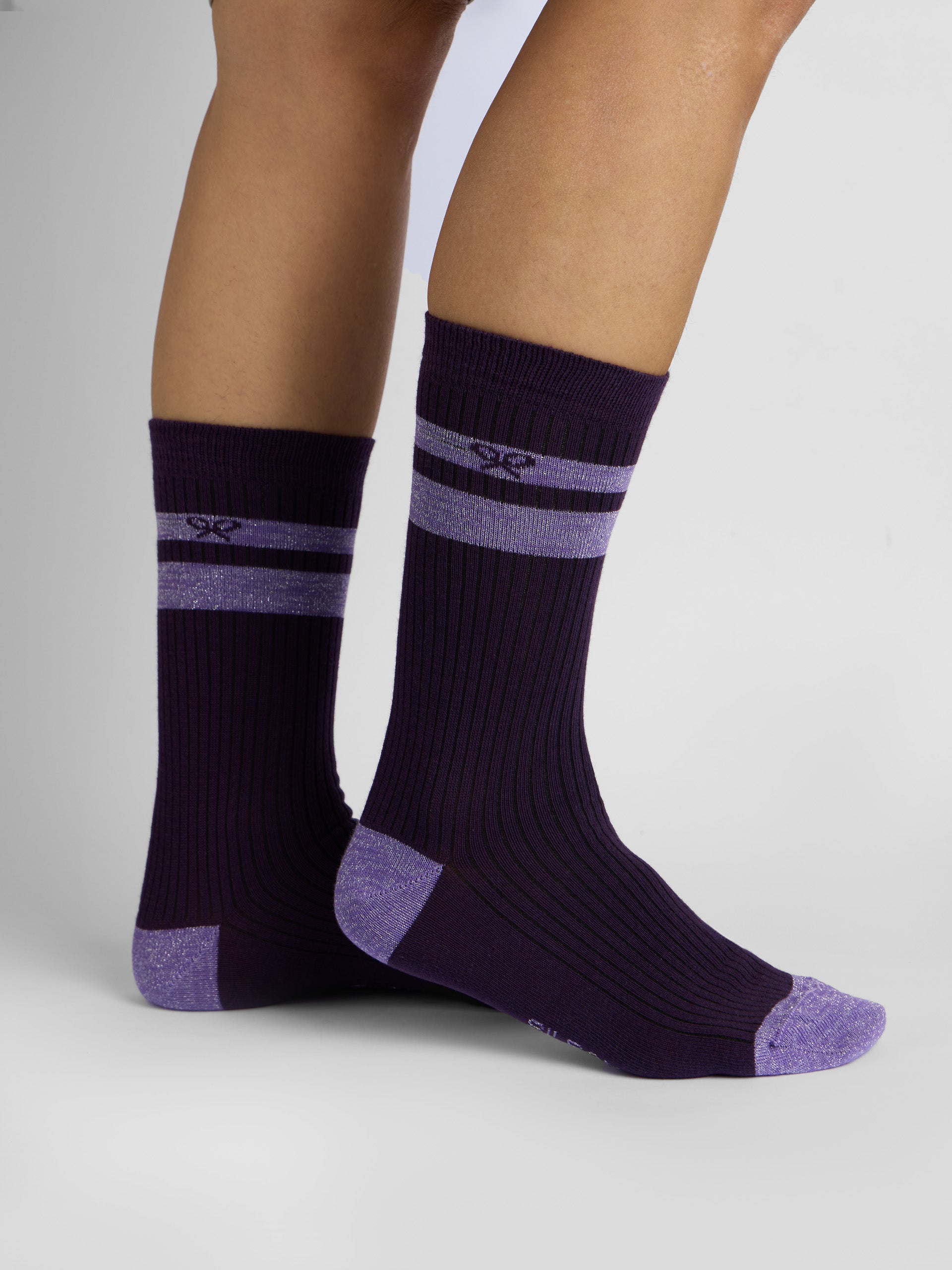 Chaussette de sport violette en silbon