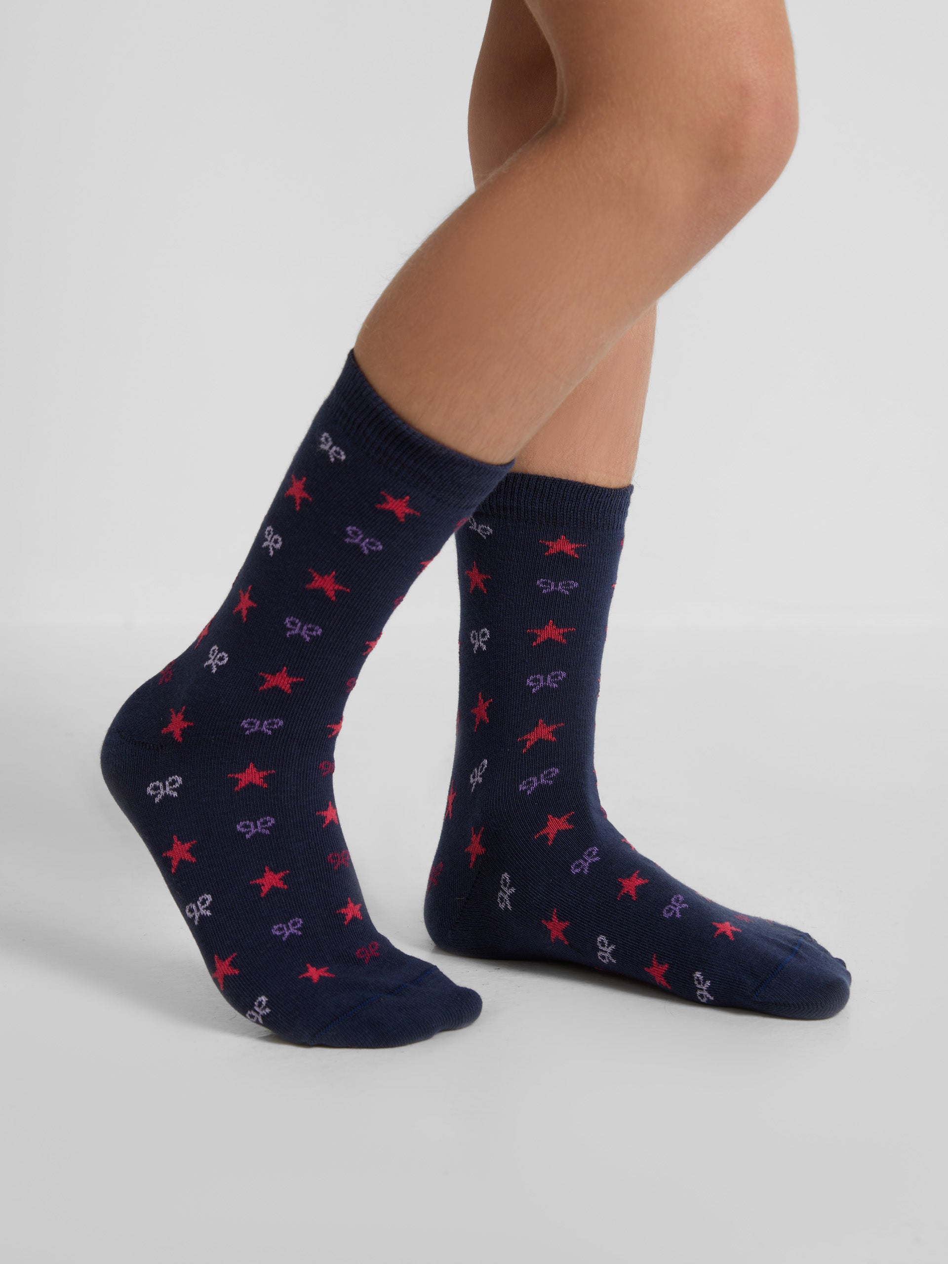 Navy blue star girl socks