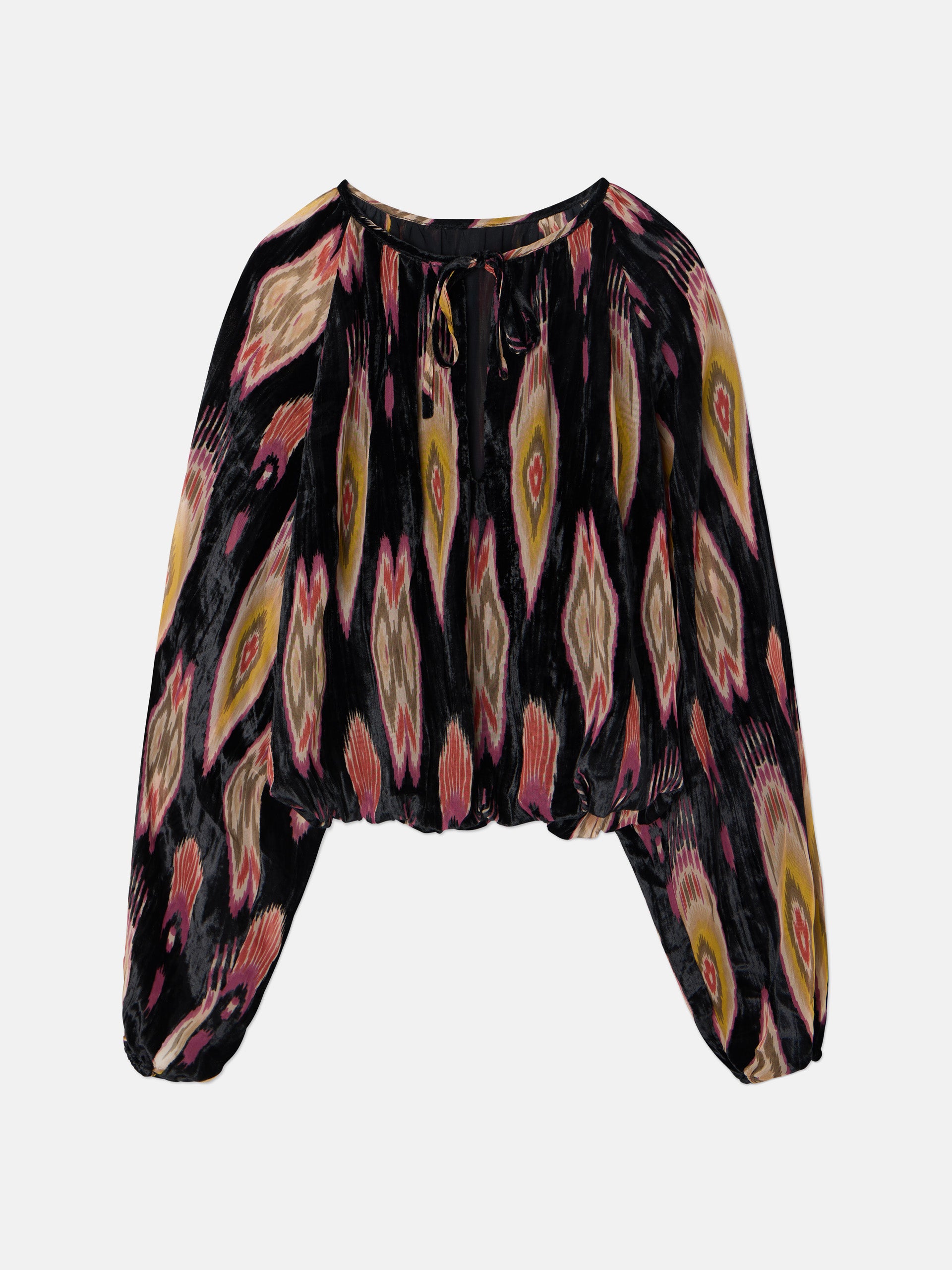 Unique woman blouse with velvet print