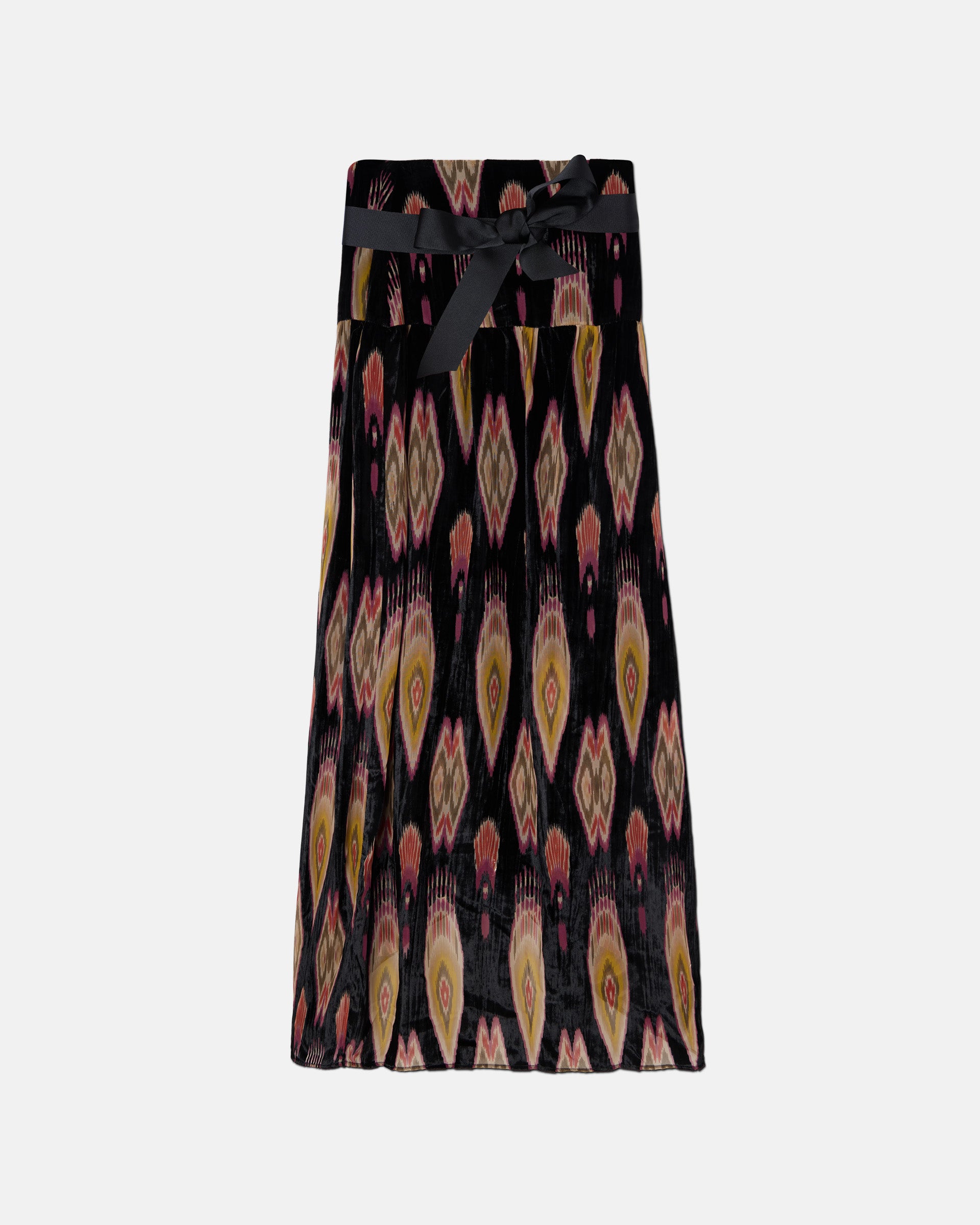 Woman unique velvet print skirt