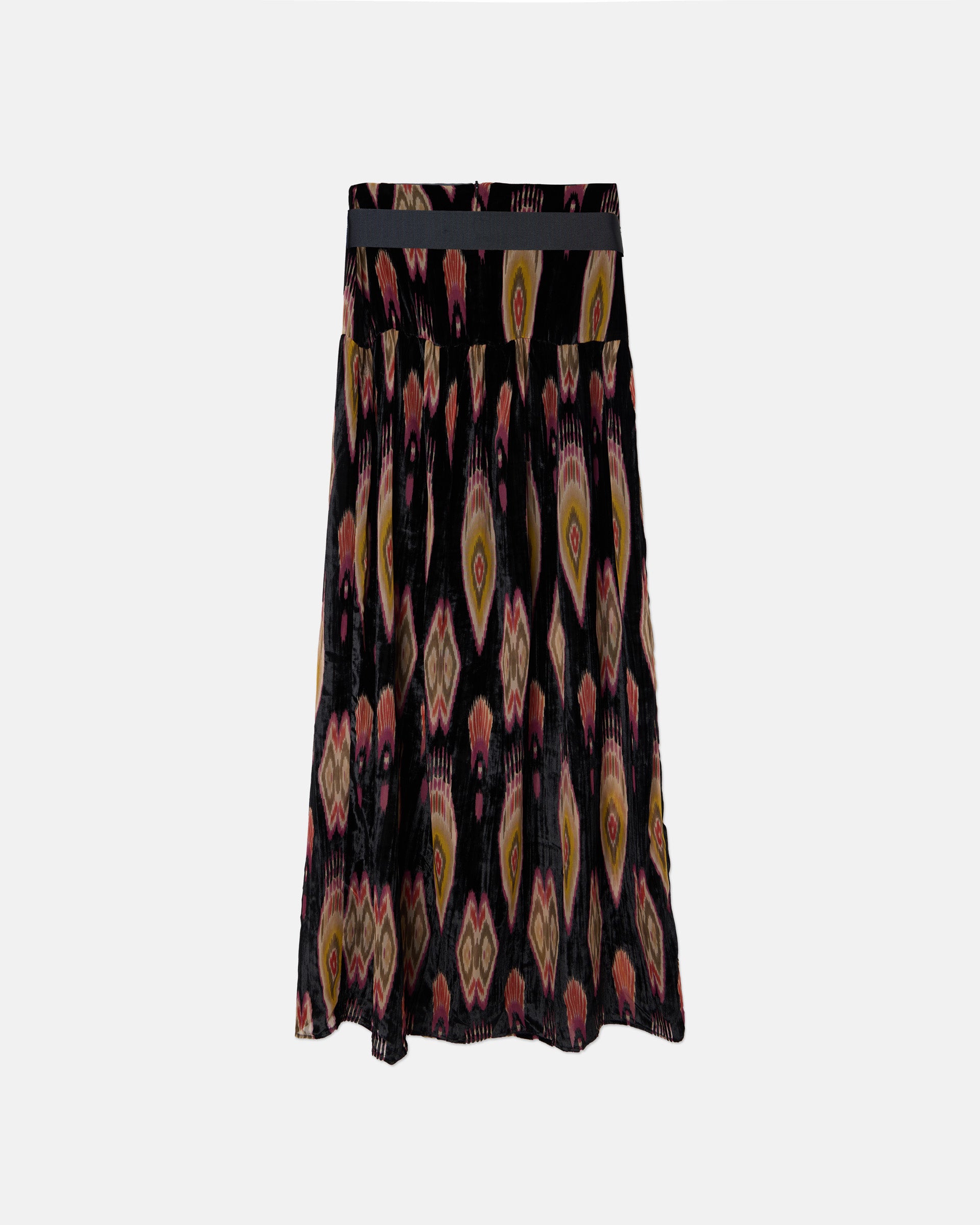 Woman unique velvet print skirt