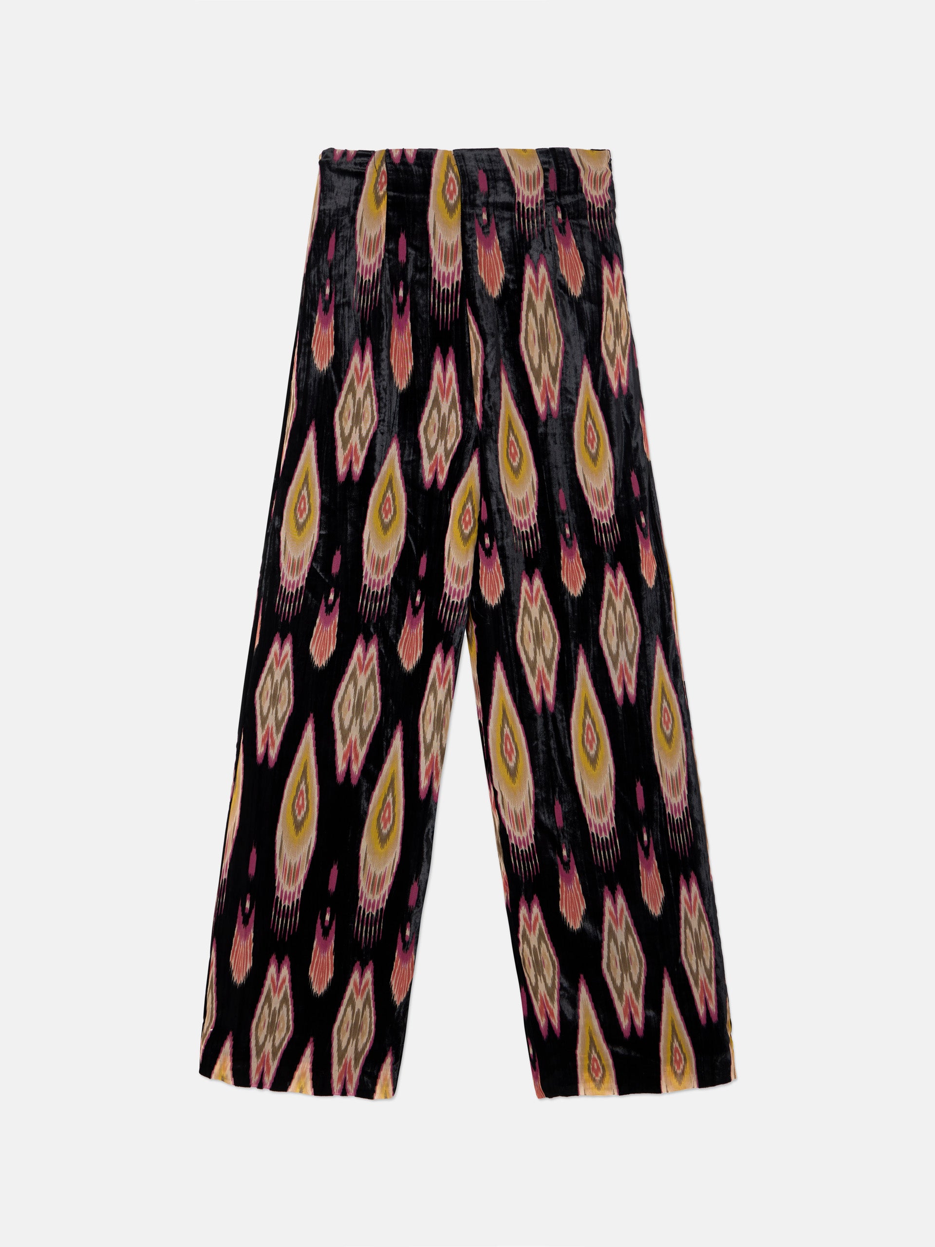 Unique woman's trousers with velvet print