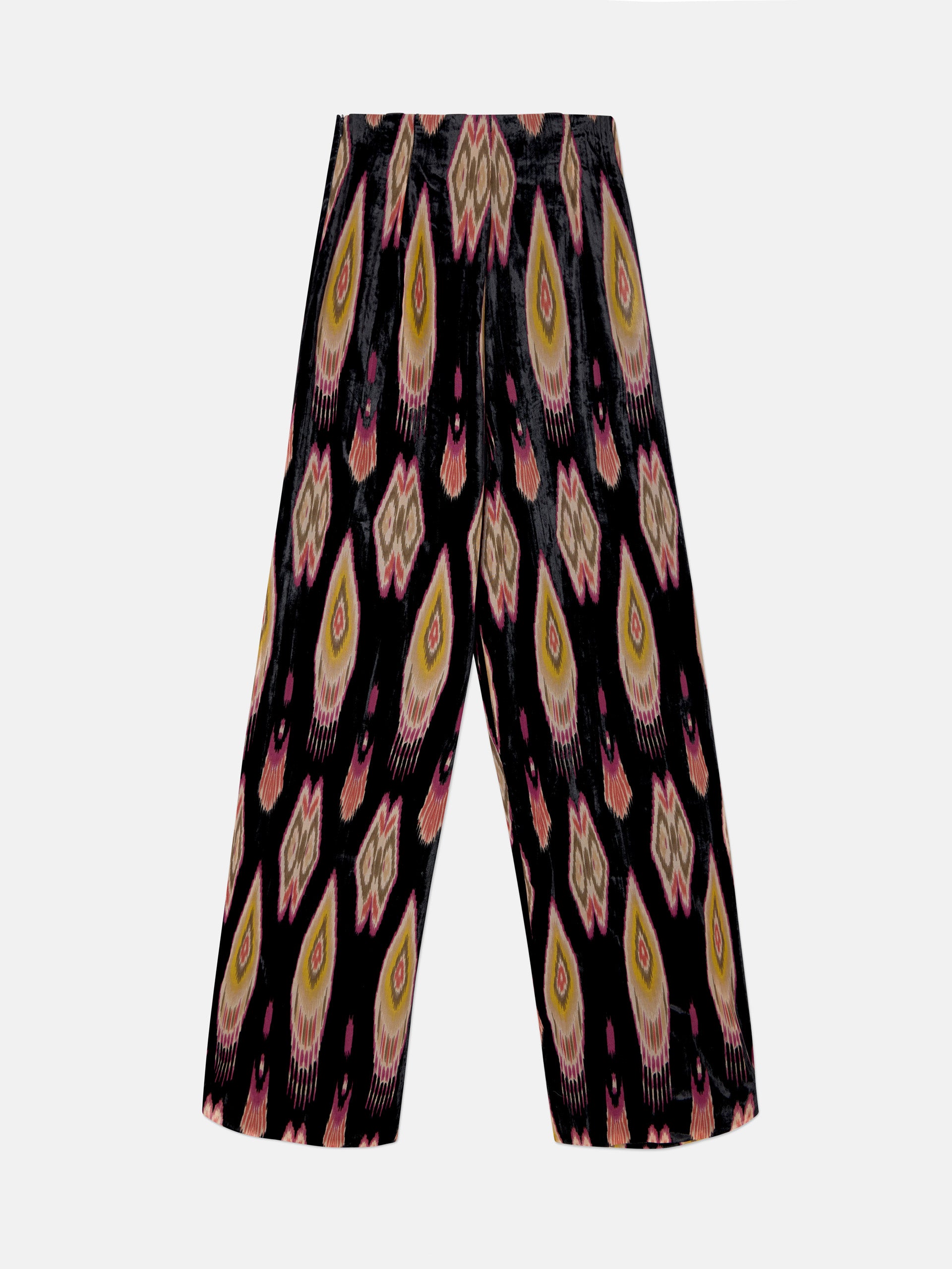 Unique woman's trousers with velvet print