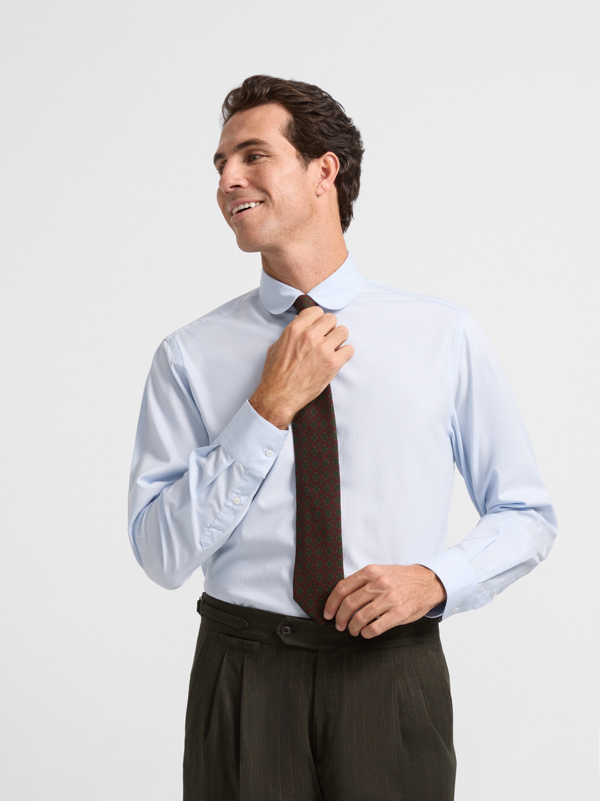 Silbon unique dress shirt with light blue club collar