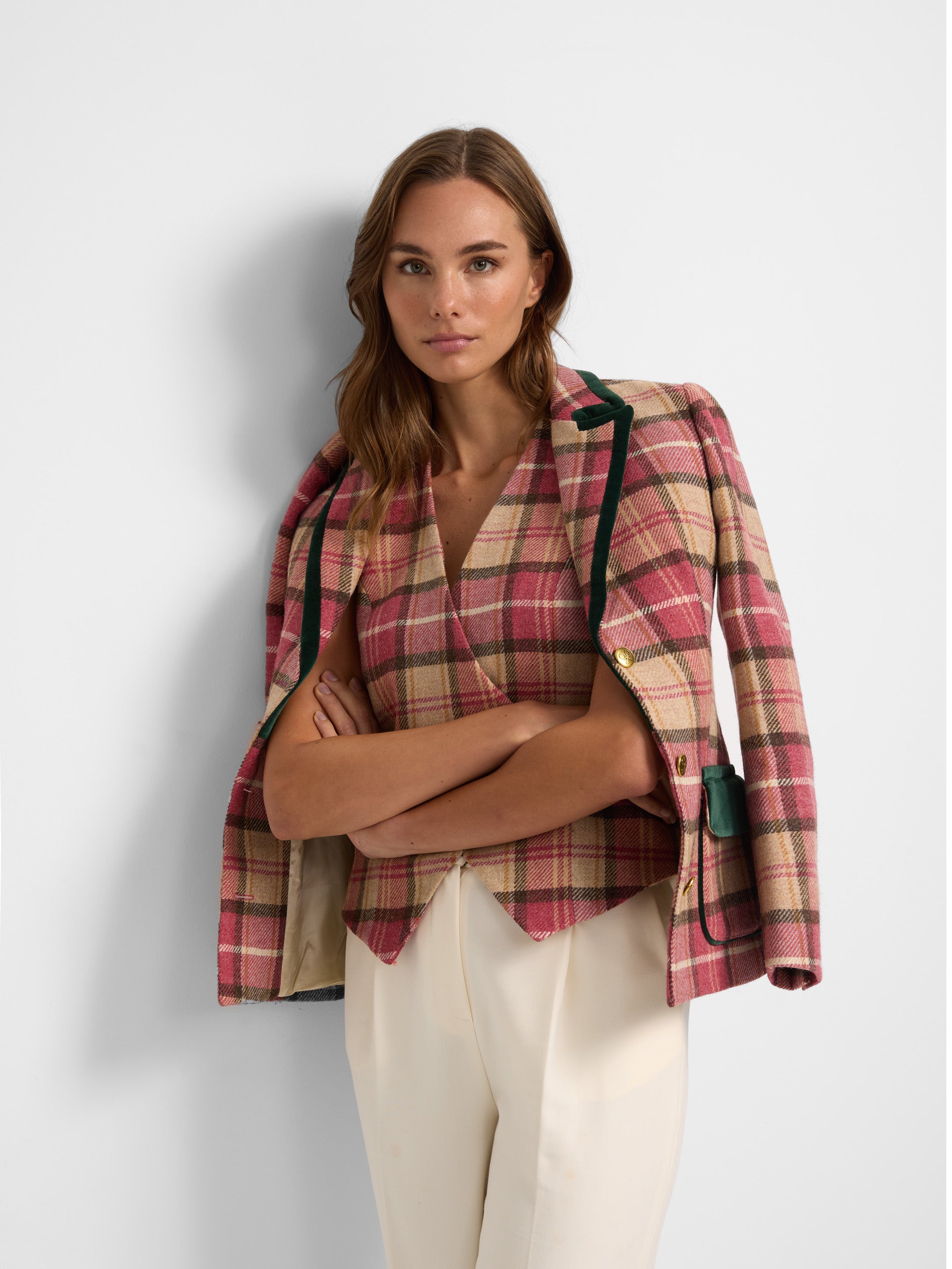 Americana woman unique pink checks