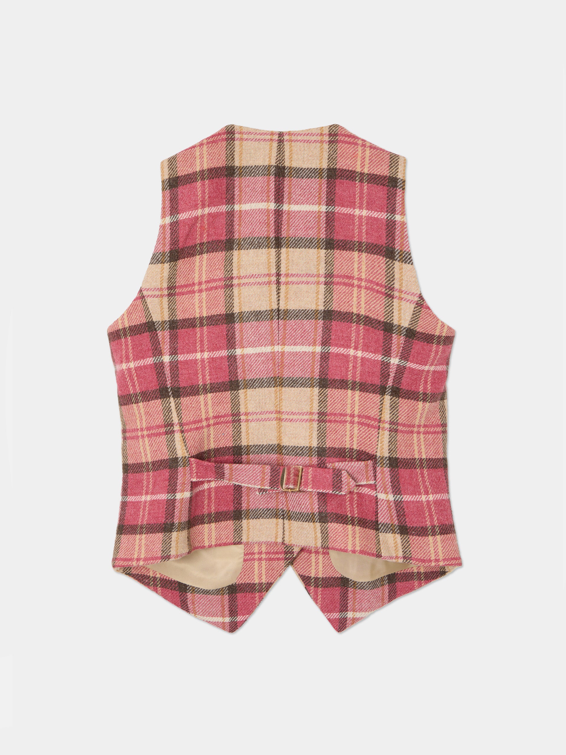 Unique pink checked woman vest