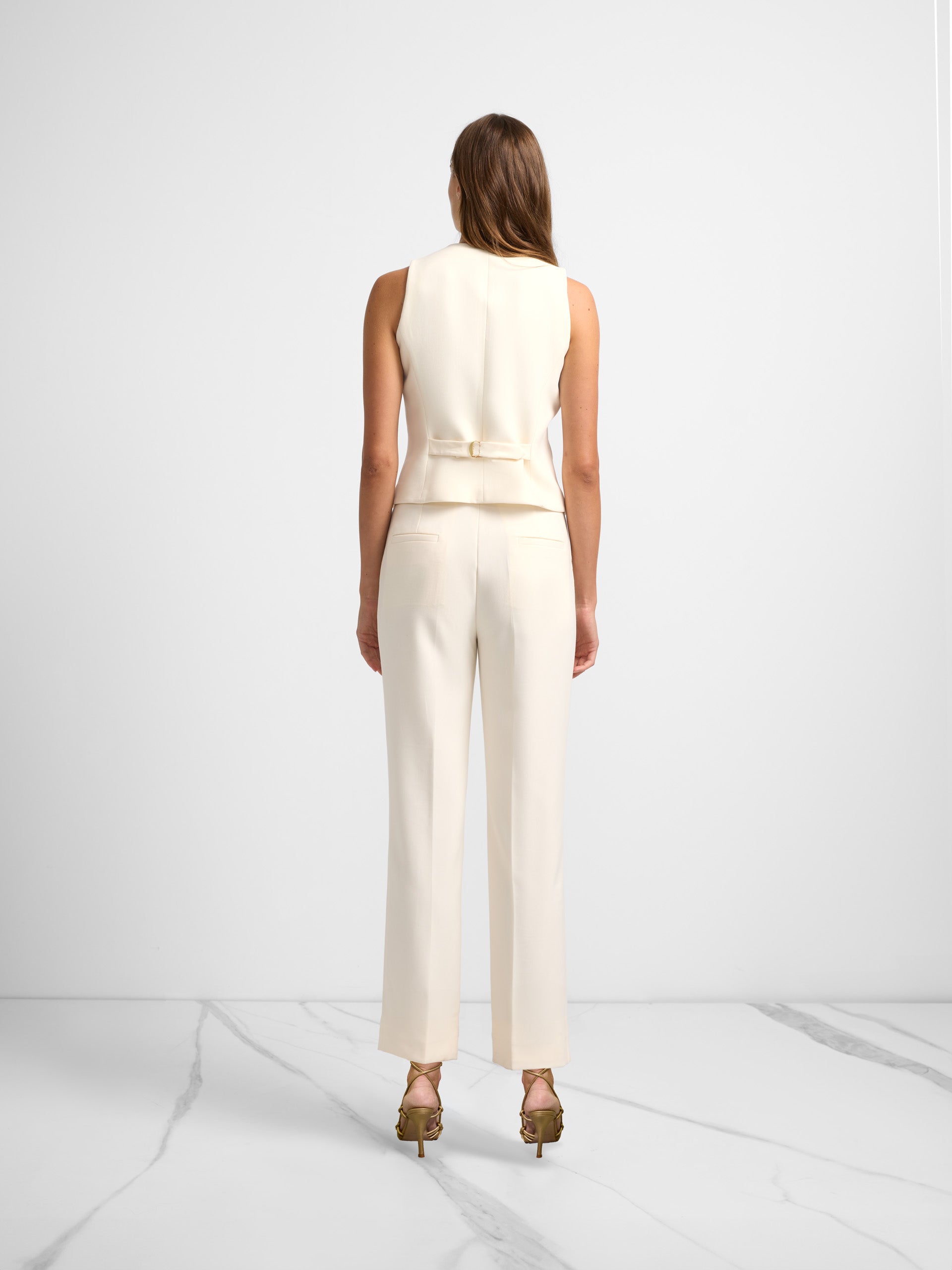 Unique raw pleated woman's trousers