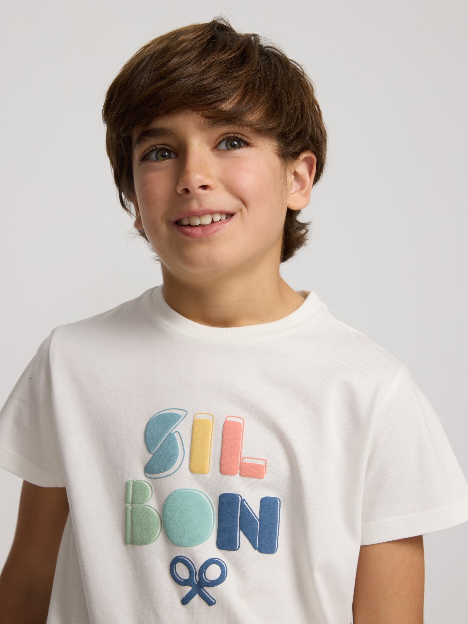 Camiseta kids silbon colores blanca