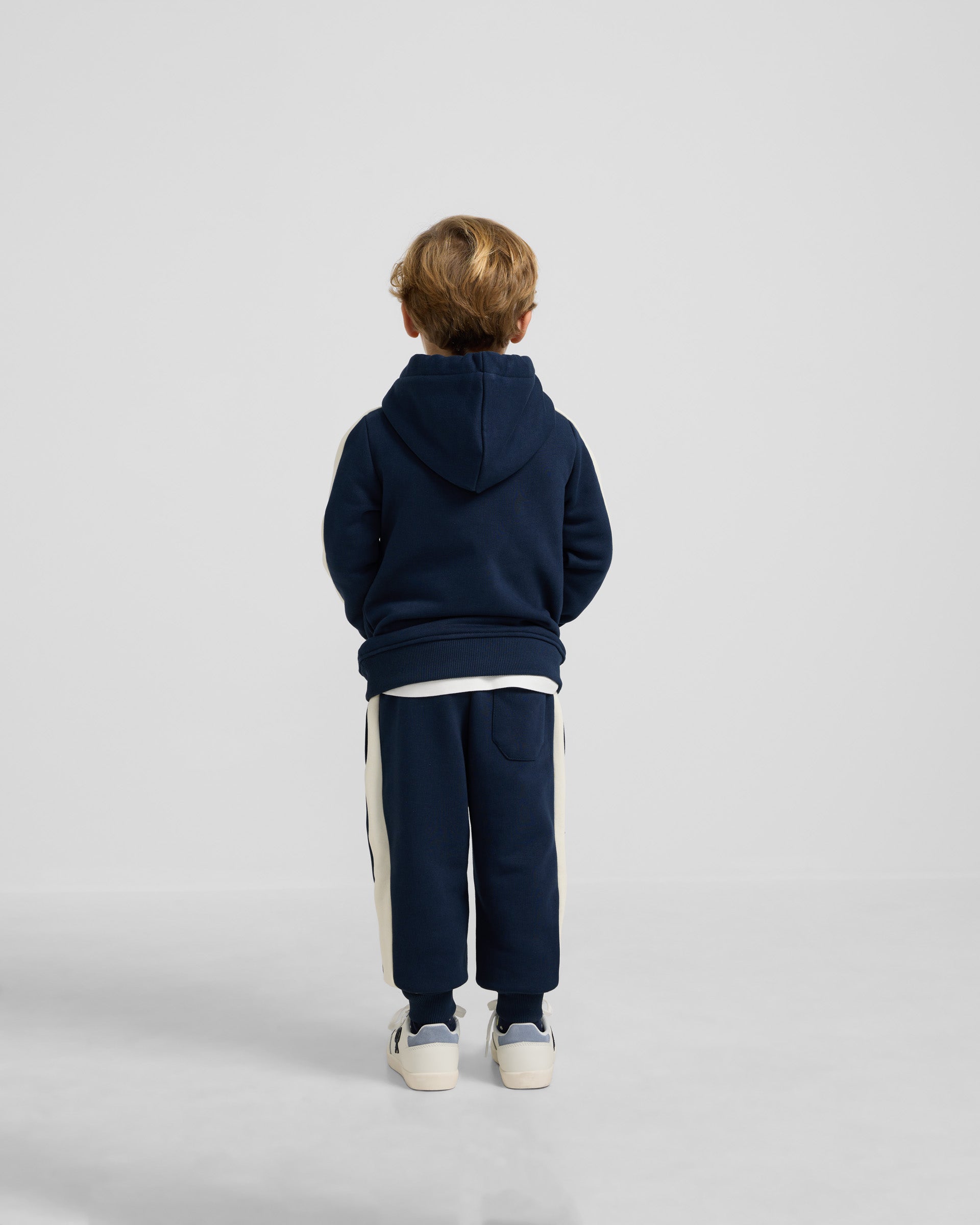 Kids sports sweatshirt with kangaroo pocket in navy blue