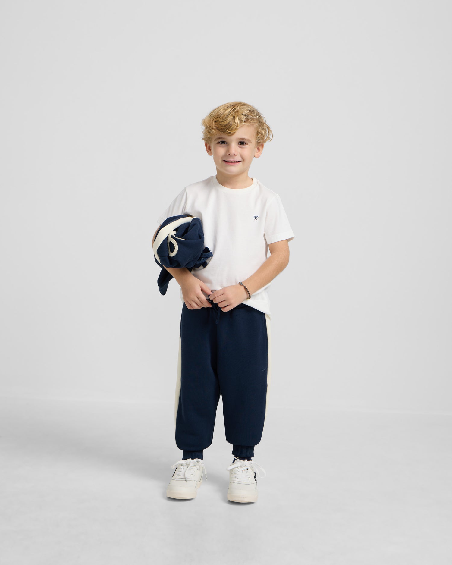 Navy blue kangaroo pocket kids sports pants