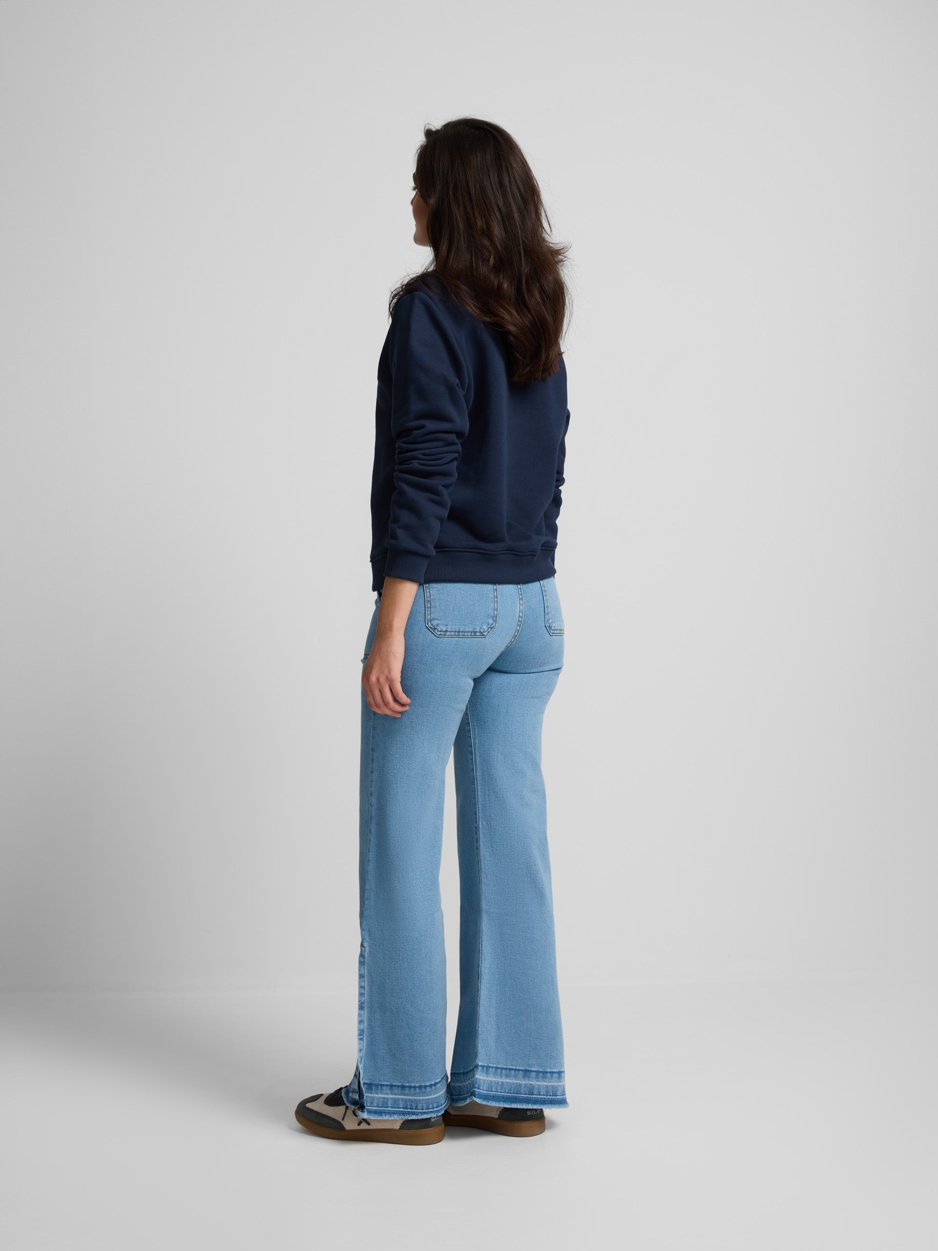 Pantalon jupe-culotte avec poches en jean