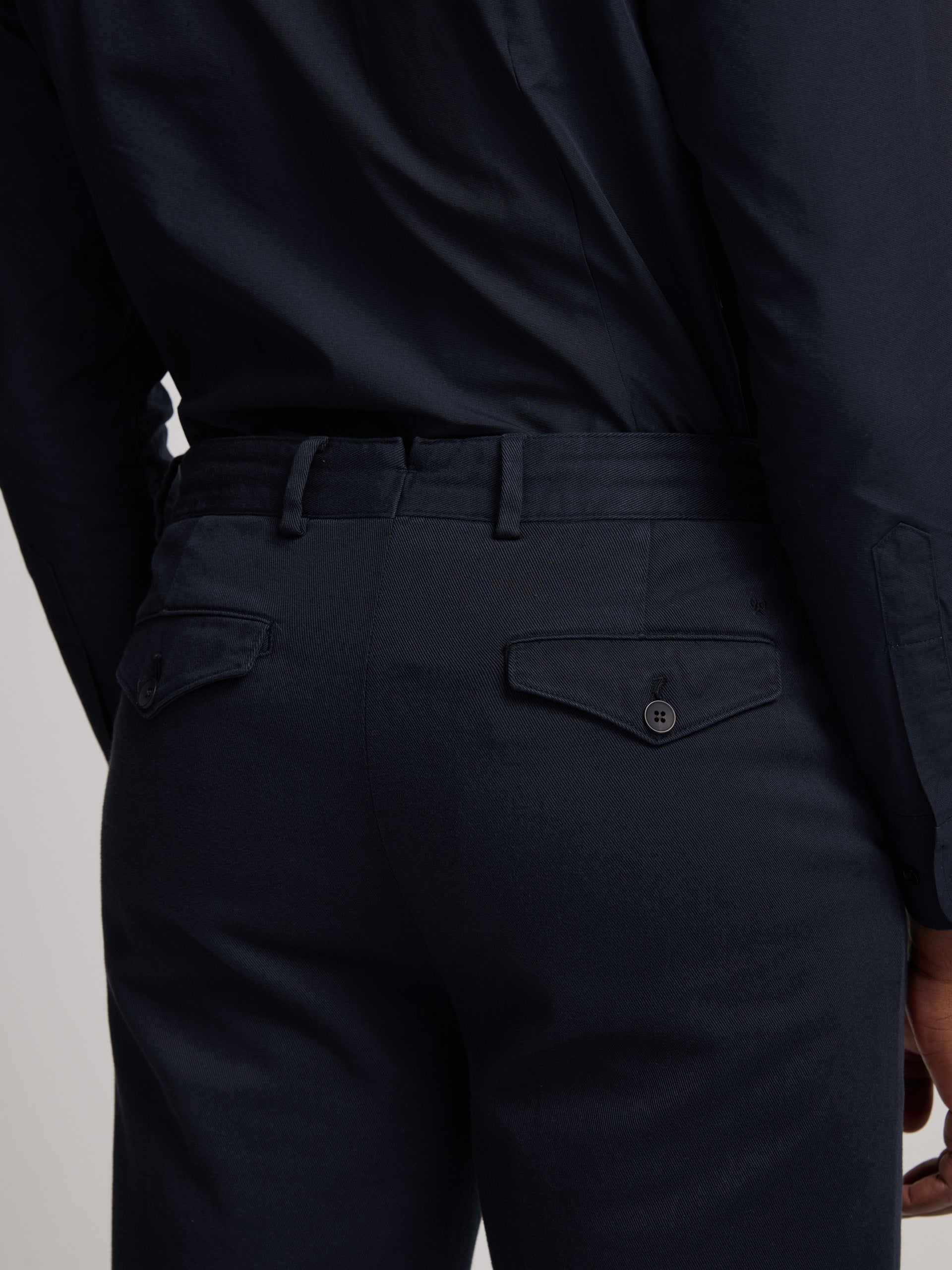 Pantalon de costume plissé gurkha bleu marine