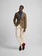 Beige Gurkha pleated dress pants