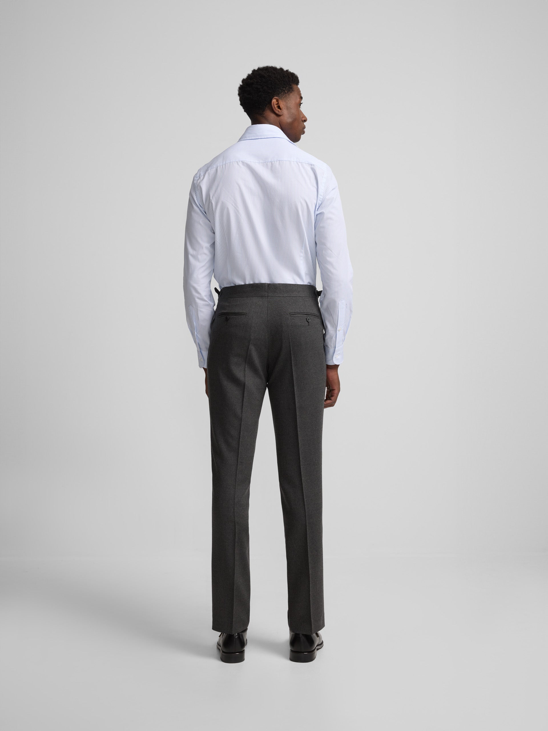 Charcoal grey pleated dress pants